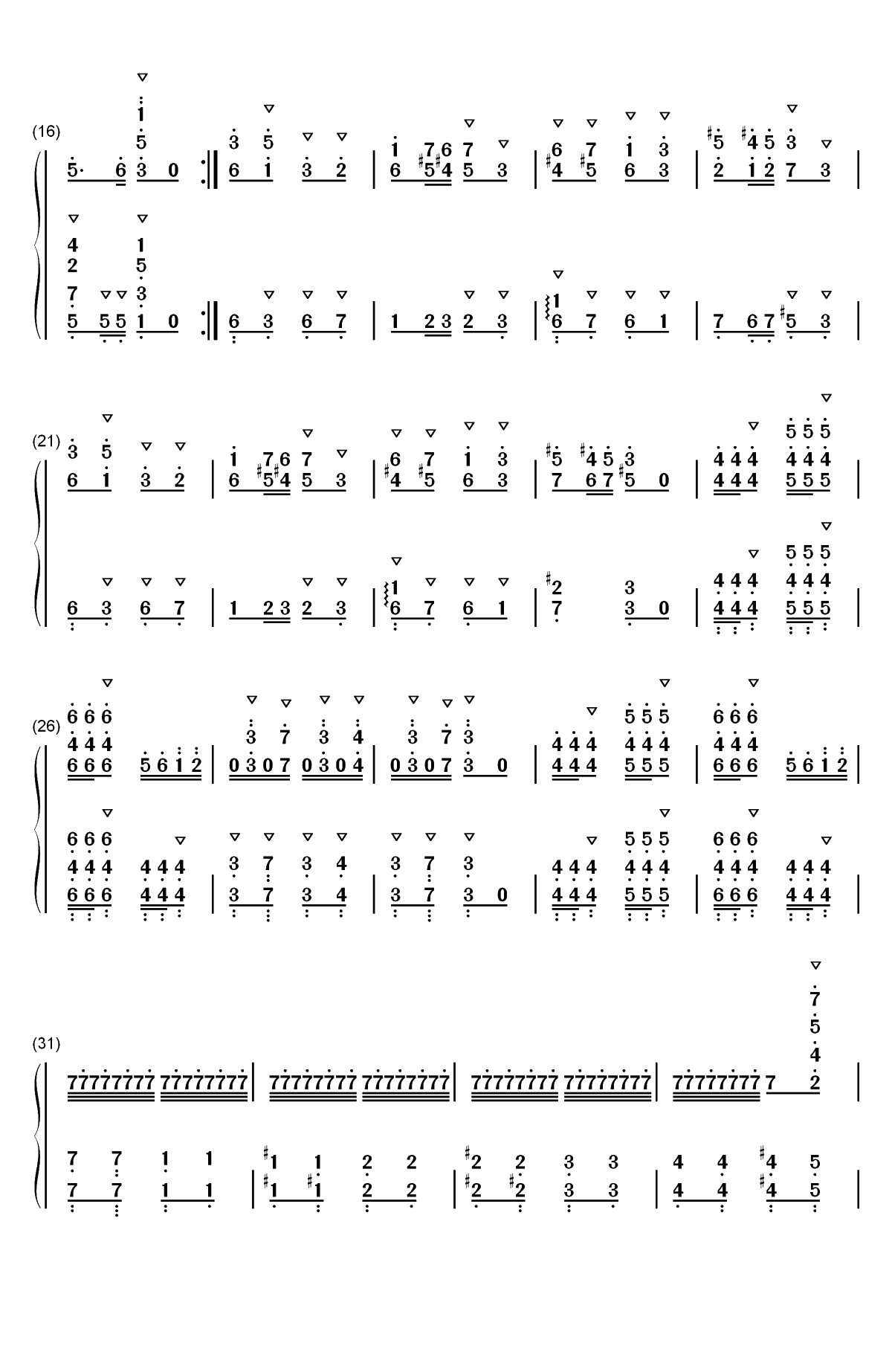 卡门序曲-朝鲜风格双手简谱预览2