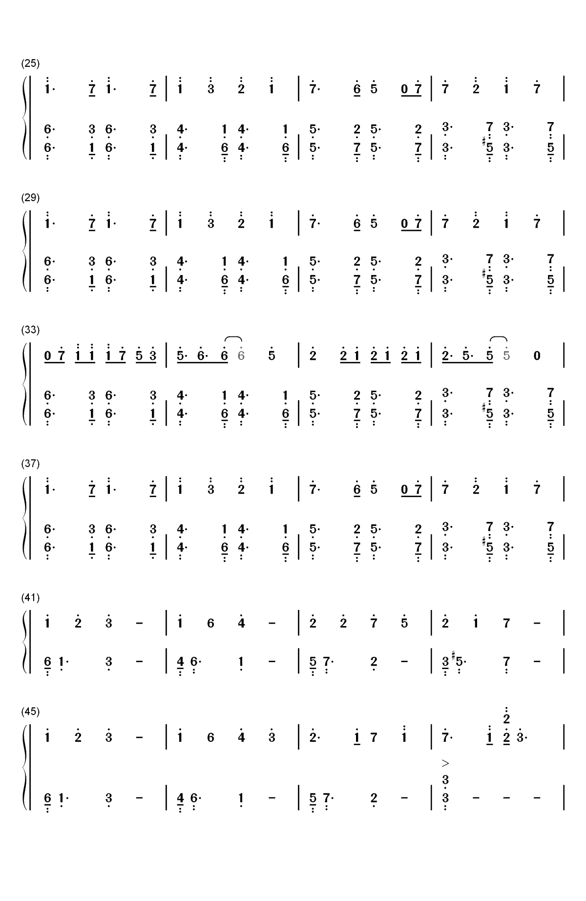 Different World-Alan Walker双手简谱预览2