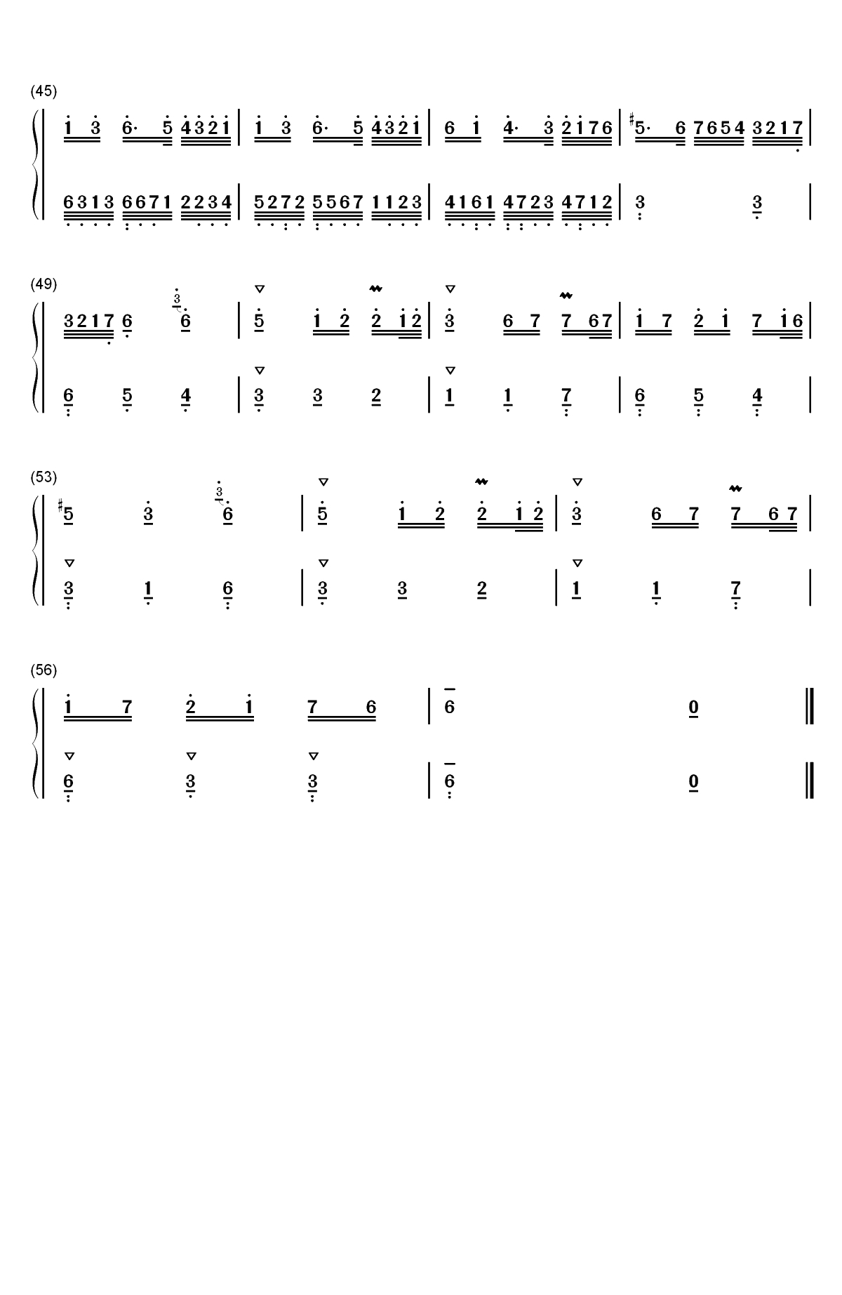 序曲 28-巴赫初级钢琴曲集双手简谱预览3