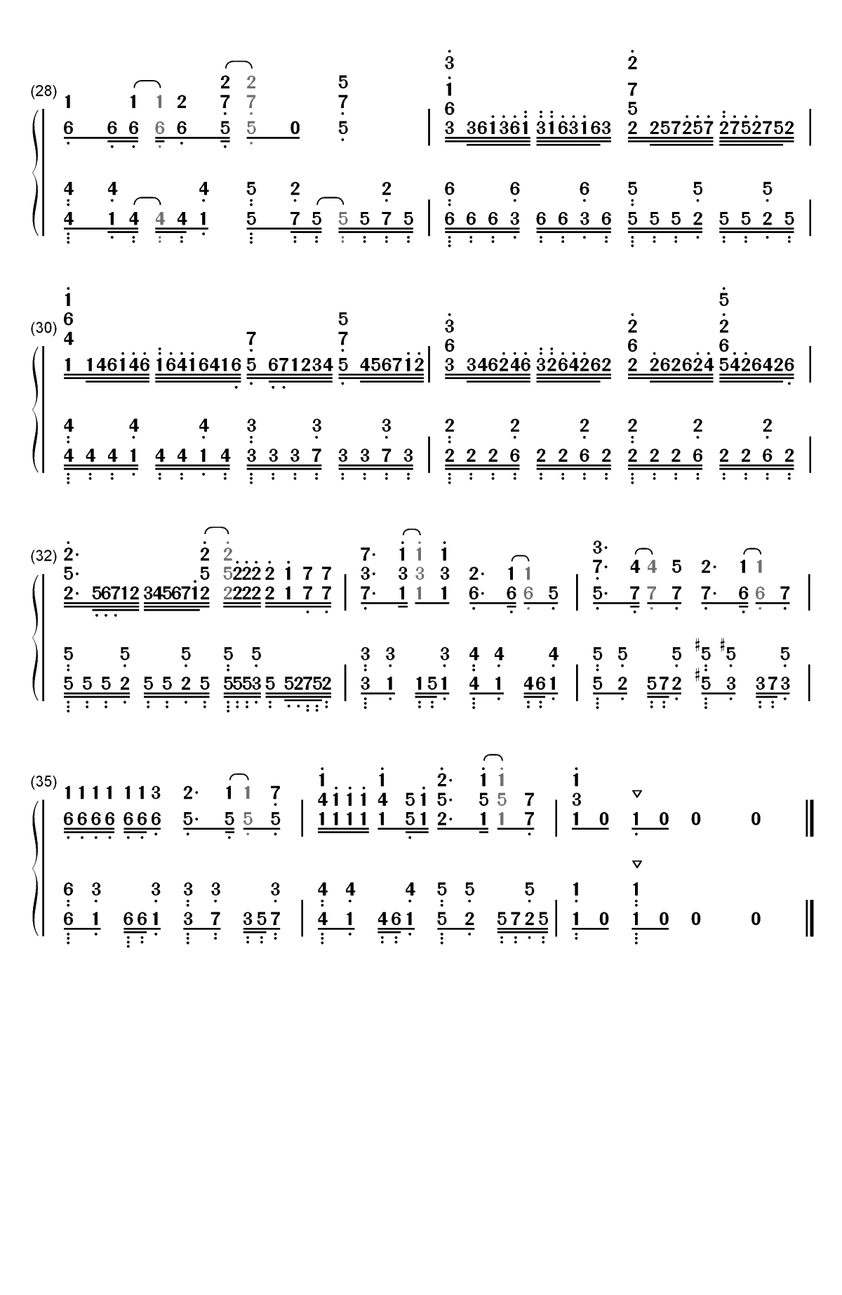 二人なら-三次元女友 REAL GIRL第二季OP双手简谱预览3