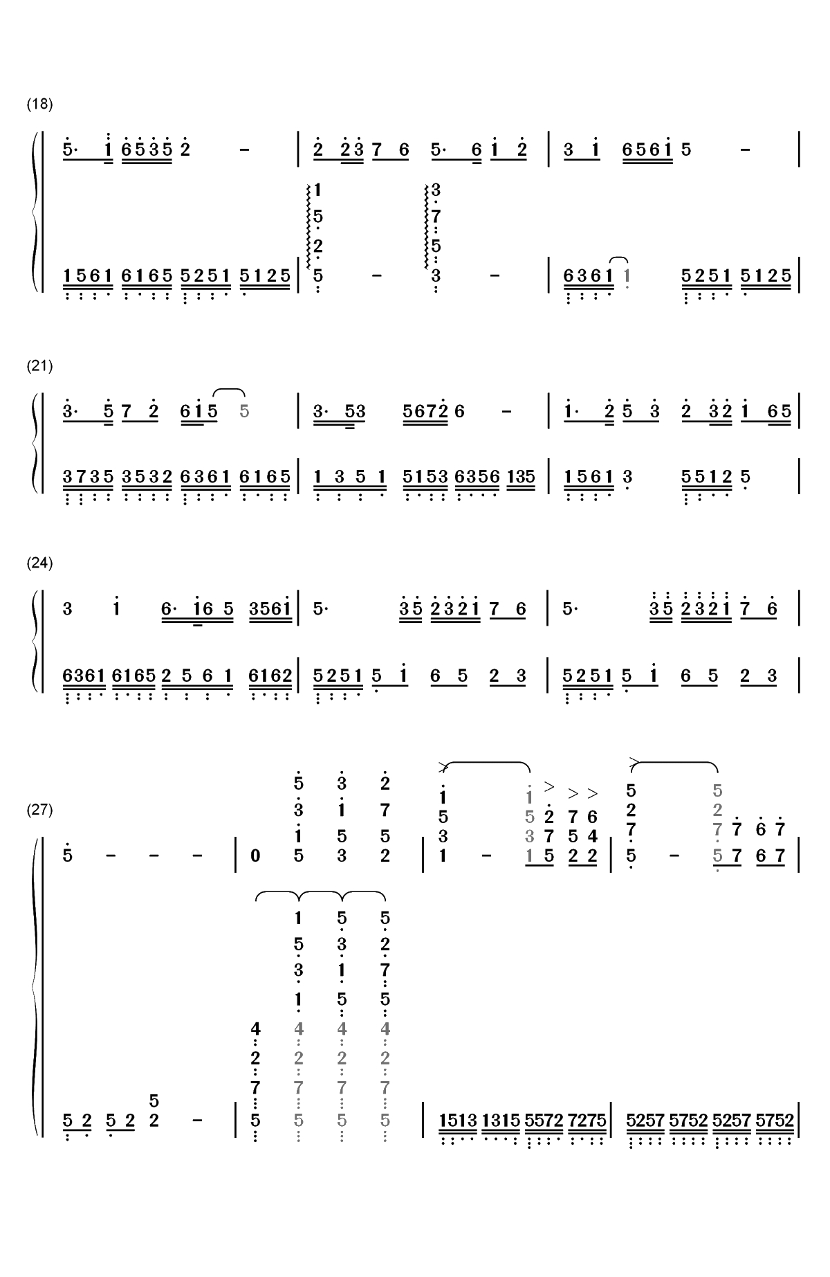 梁祝双手简谱预览2