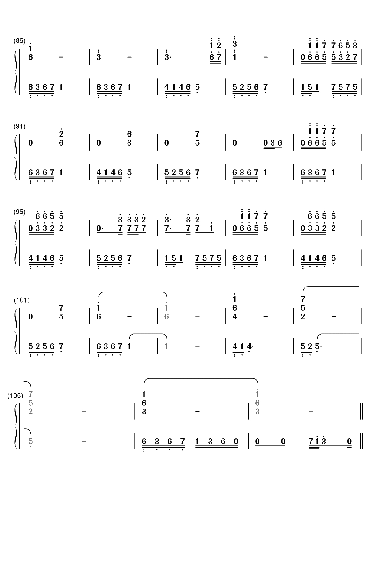 流恋-伴奏谱双手简谱预览4