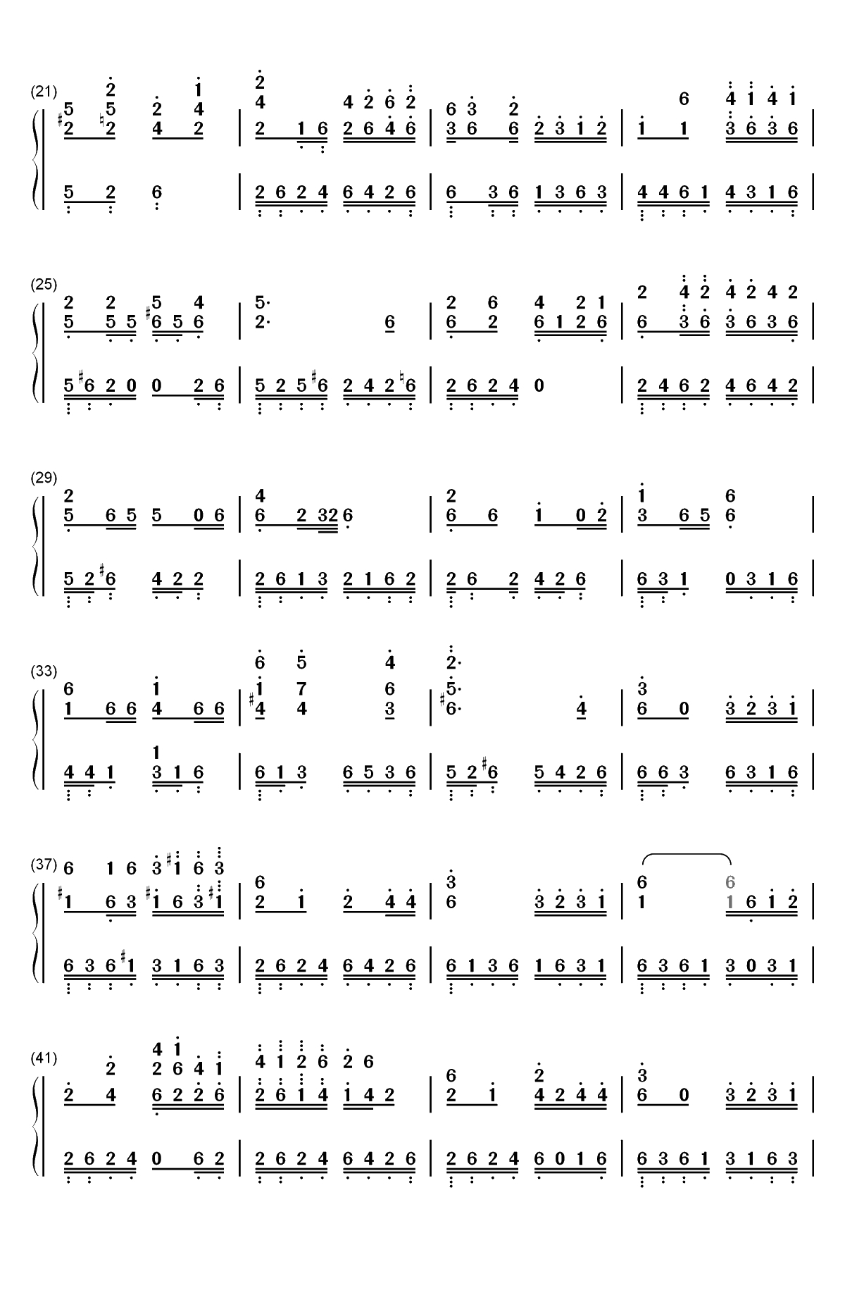 遇上你是我的缘双手简谱预览2