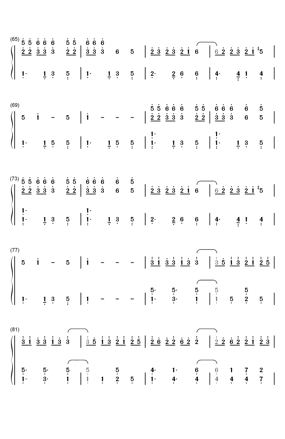 中国狂想曲-马克西姆双手简谱预览4