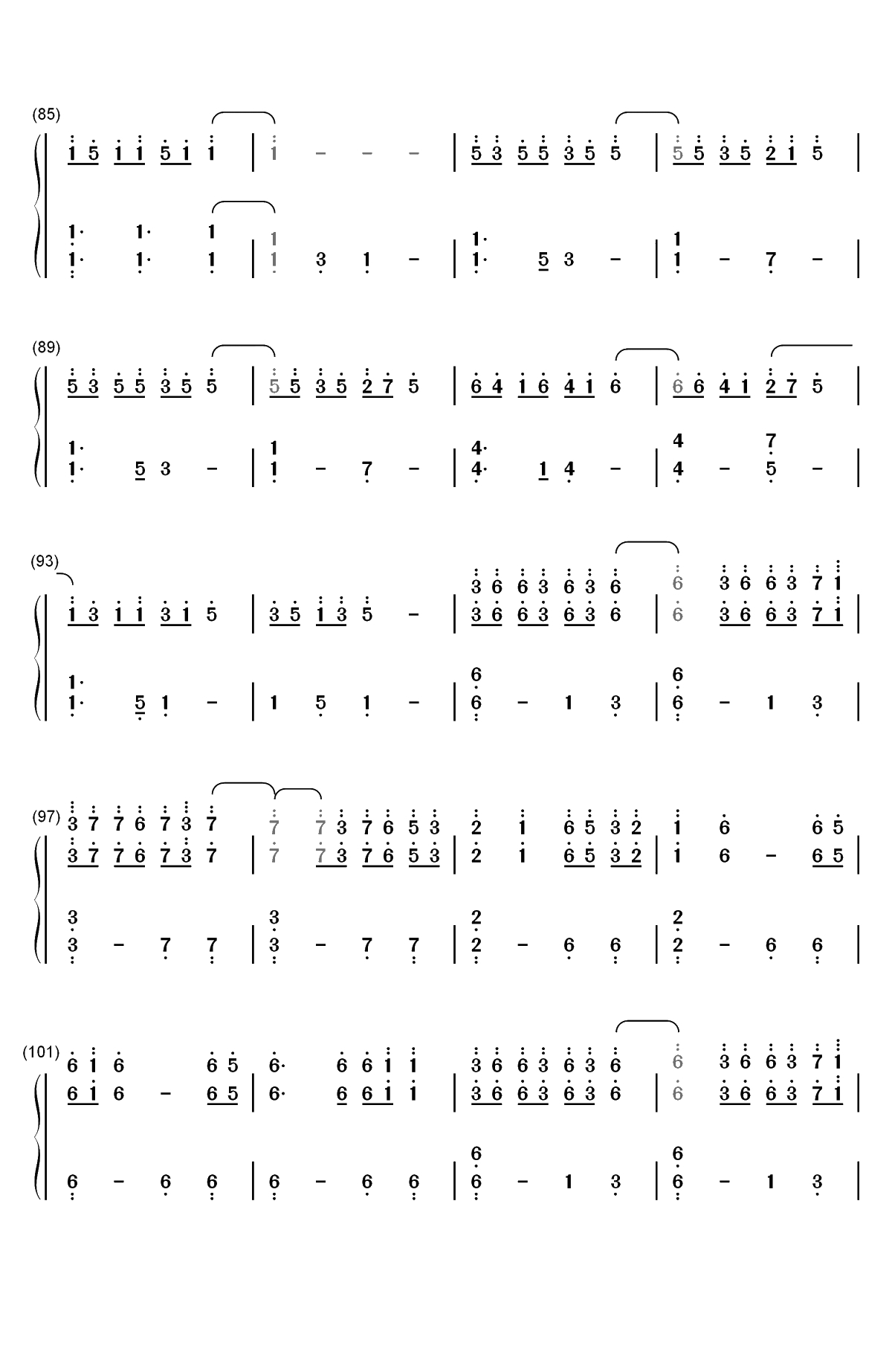 中国狂想曲-马克西姆双手简谱预览5