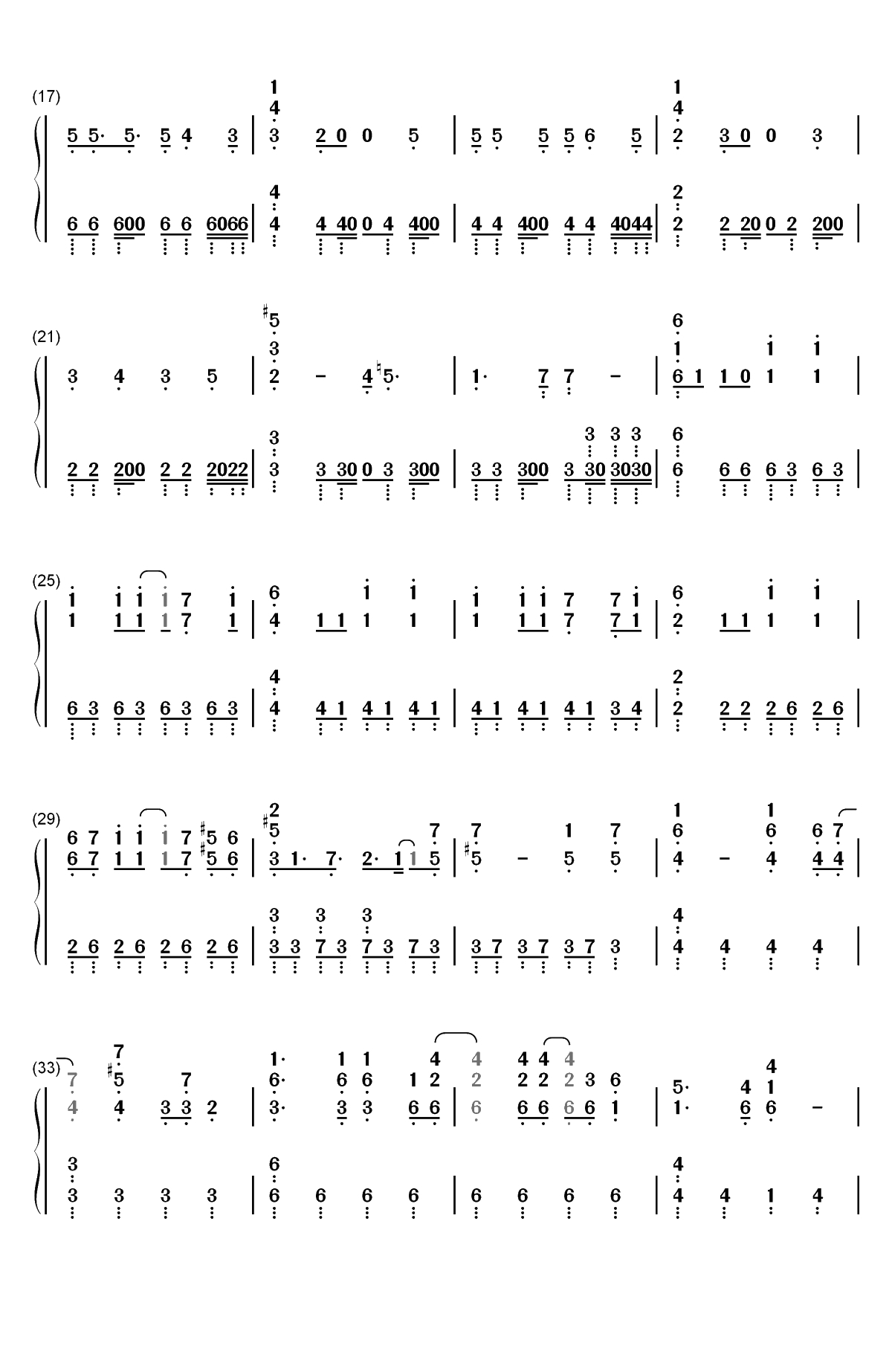 Black Rover-黑色五叶草OP3双手简谱预览2