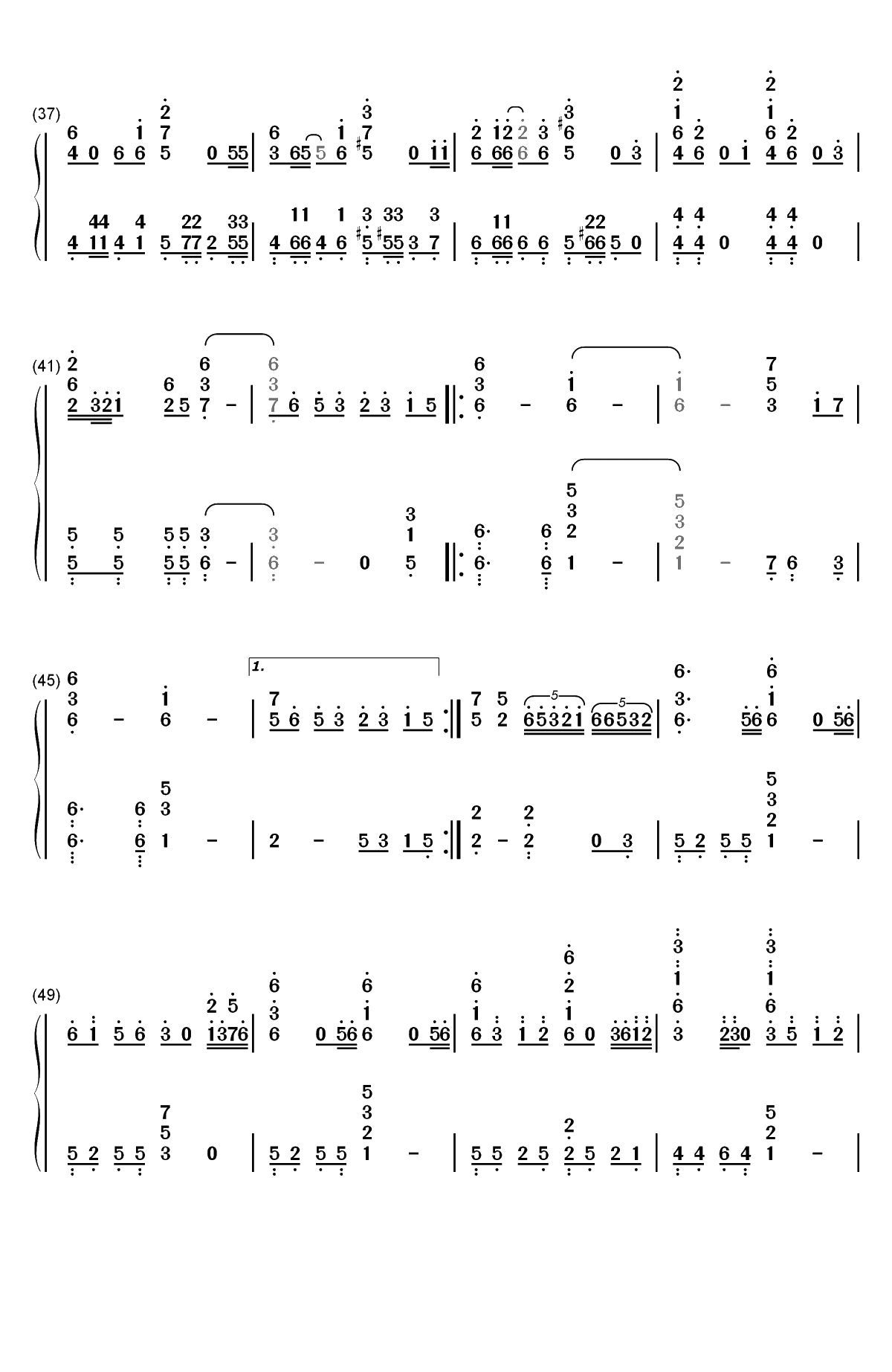 极乐净土-合音版双手简谱预览3