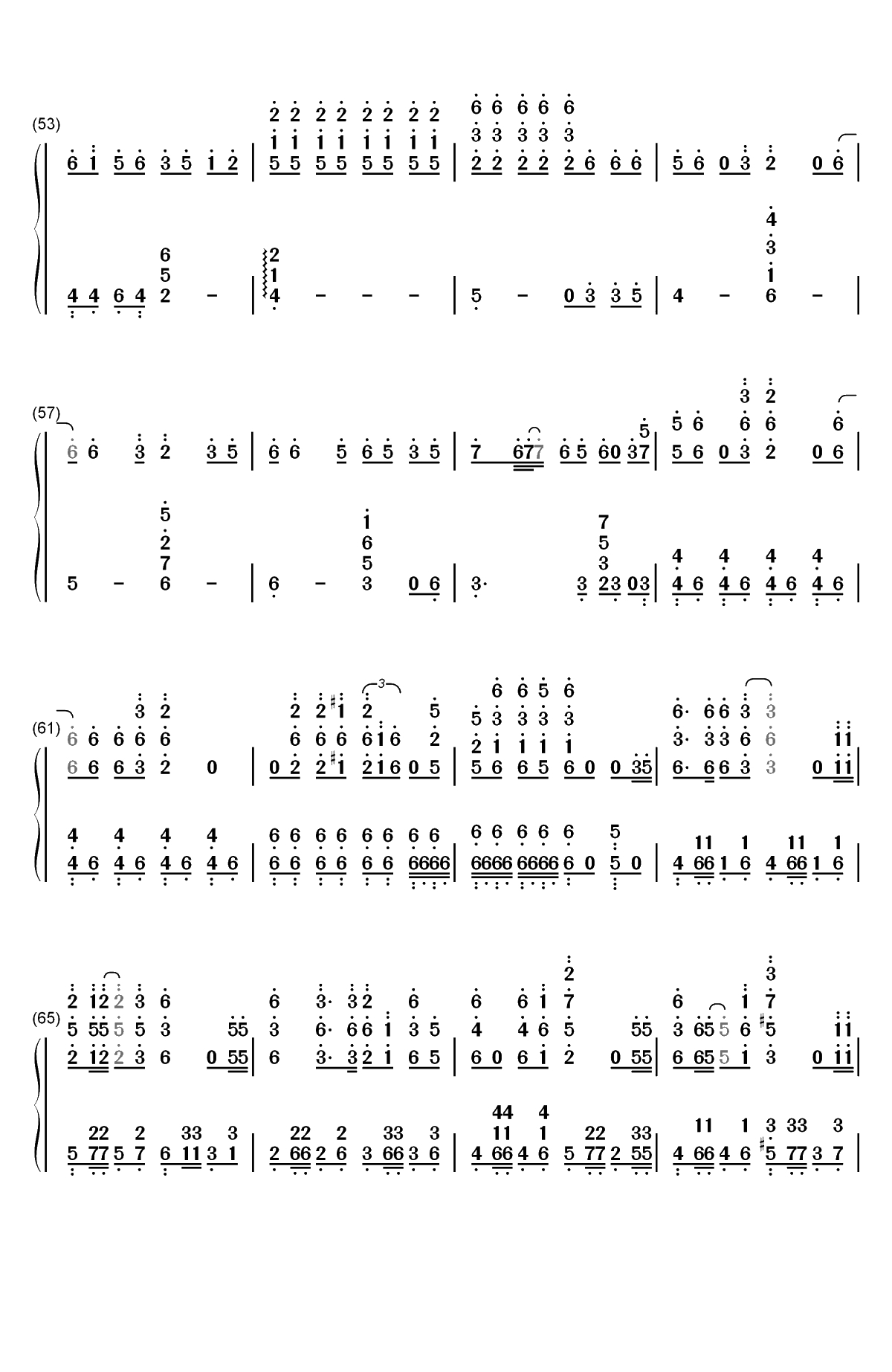 极乐净土-合音版双手简谱预览4