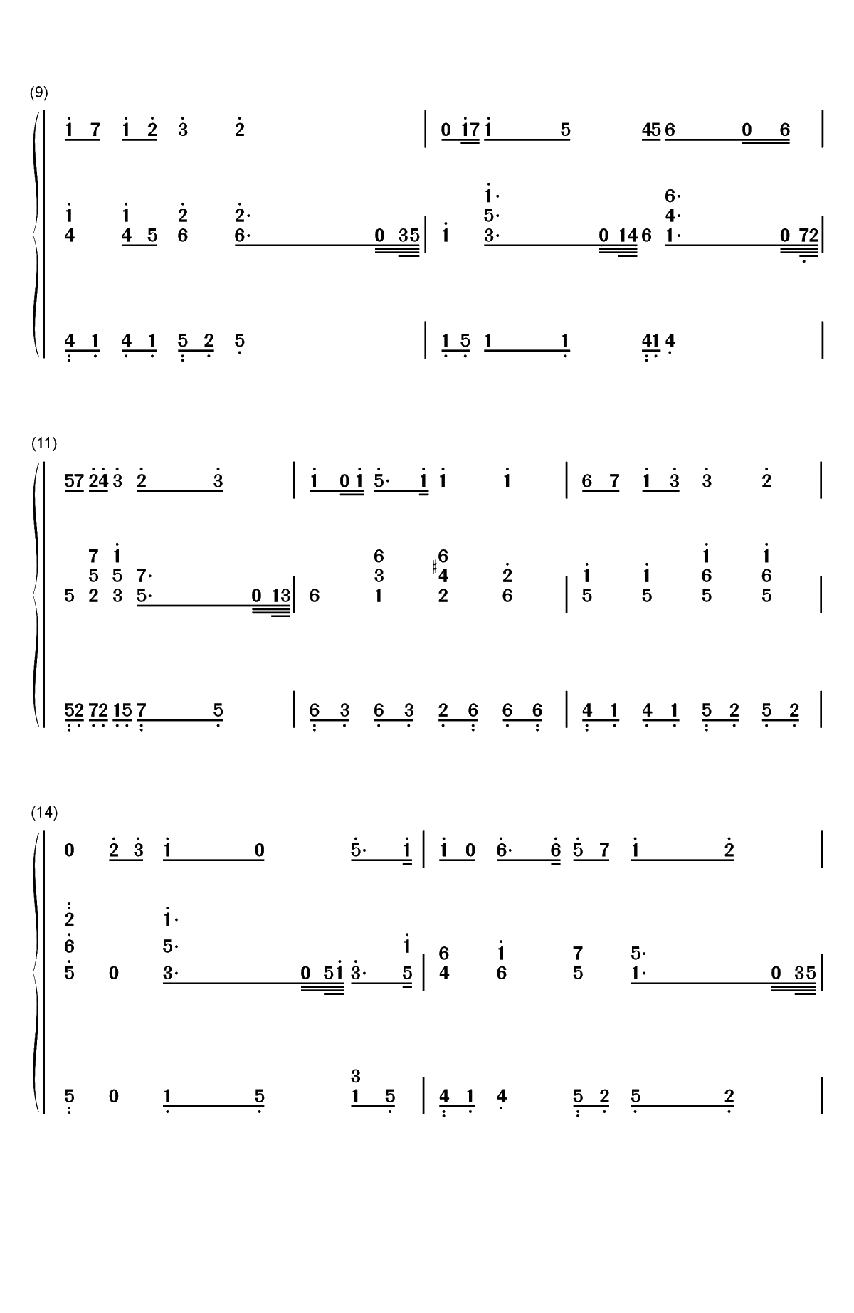 小精灵-弹唱谱双手简谱预览2