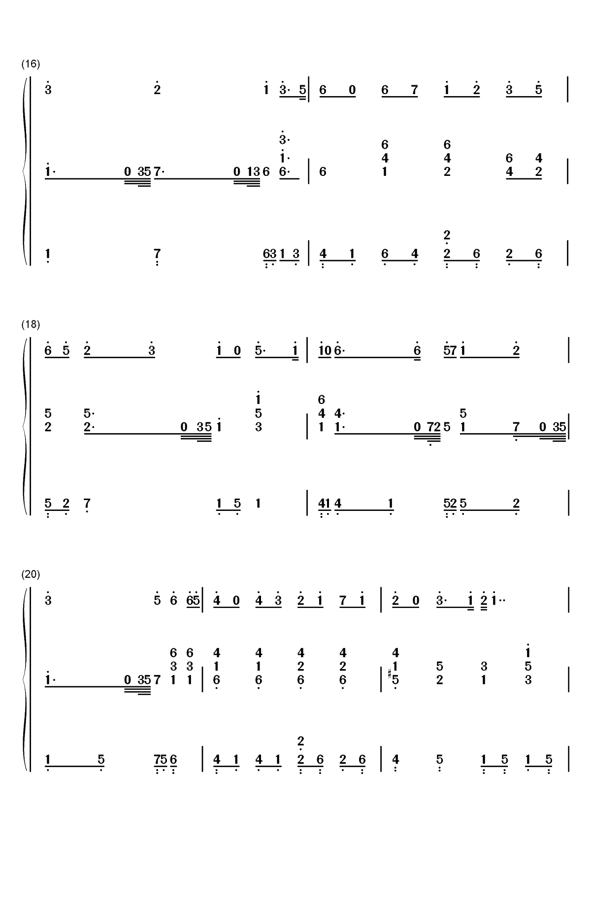 小精灵-弹唱谱双手简谱预览3