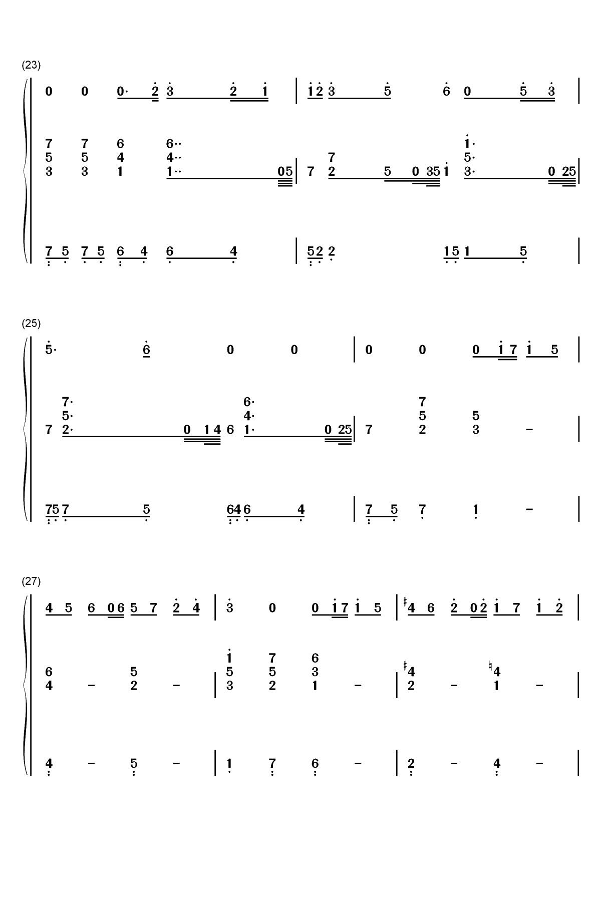 小精灵-弹唱谱双手简谱预览4