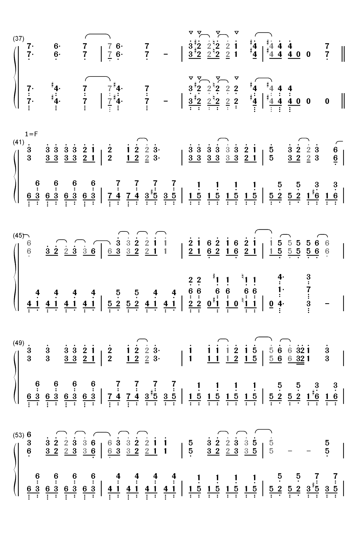 セツナの愛-文豪Stray Dogs第三季OP双手简谱预览3