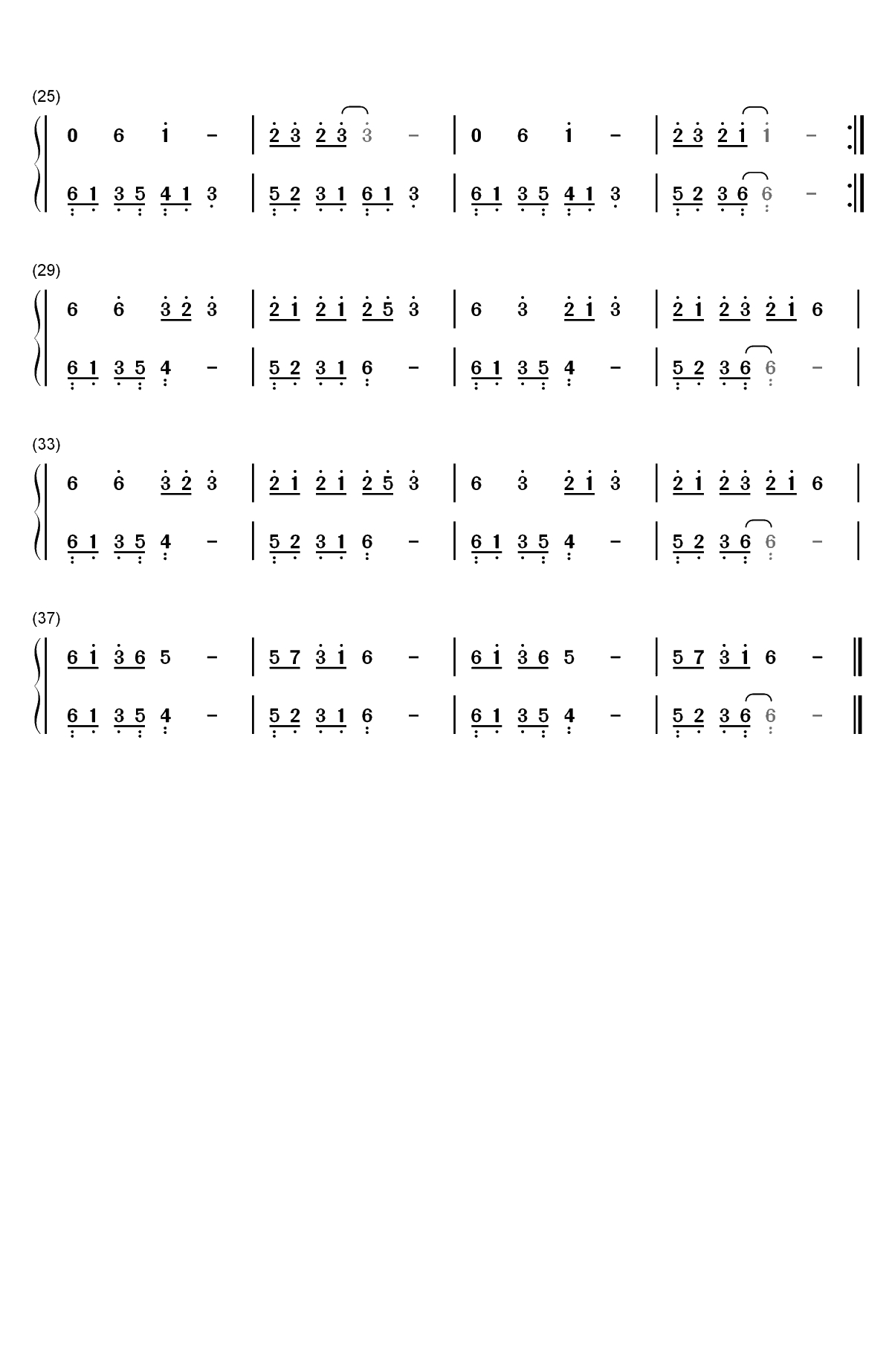 归去来兮-此去必经年荒野寒暑换红颜-抖音热歌双手简谱预览2