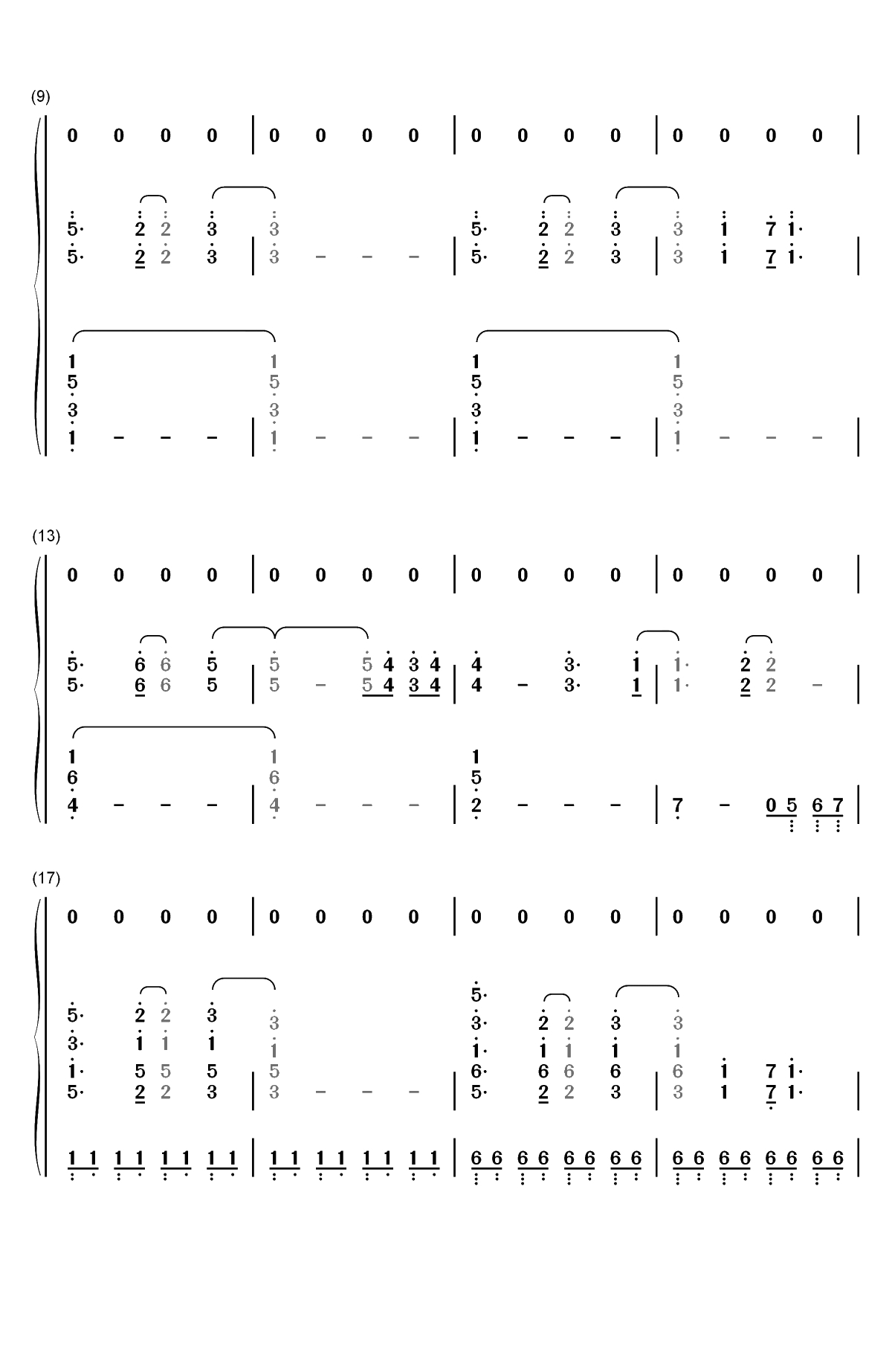 风の辿り着く场所-风所达到的地方-Kanon片尾曲双手简谱预览2