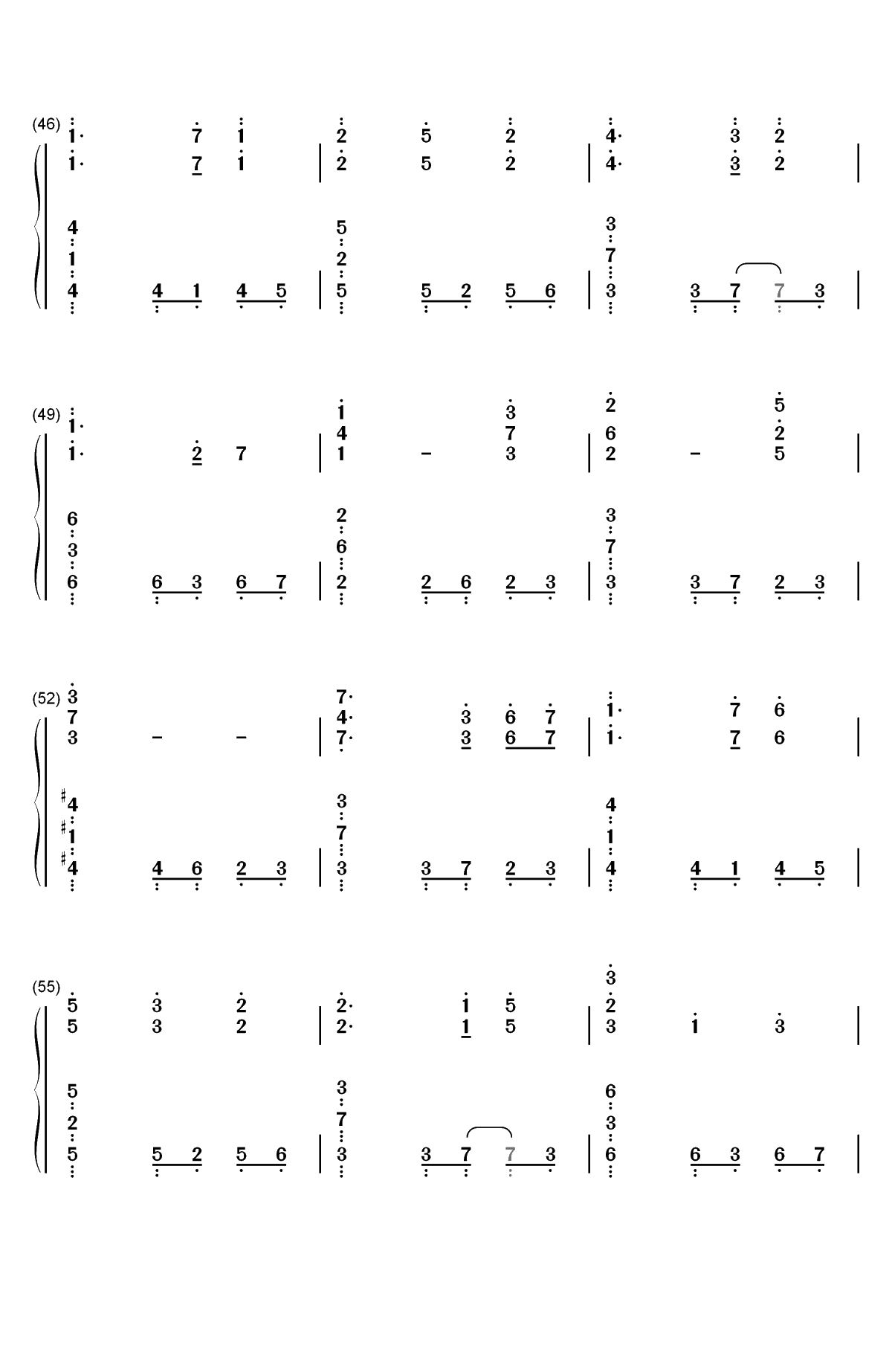 イザベラの唄-伊莎贝拉的摇篮曲-约定的梦幻岛OST双手简谱预览4