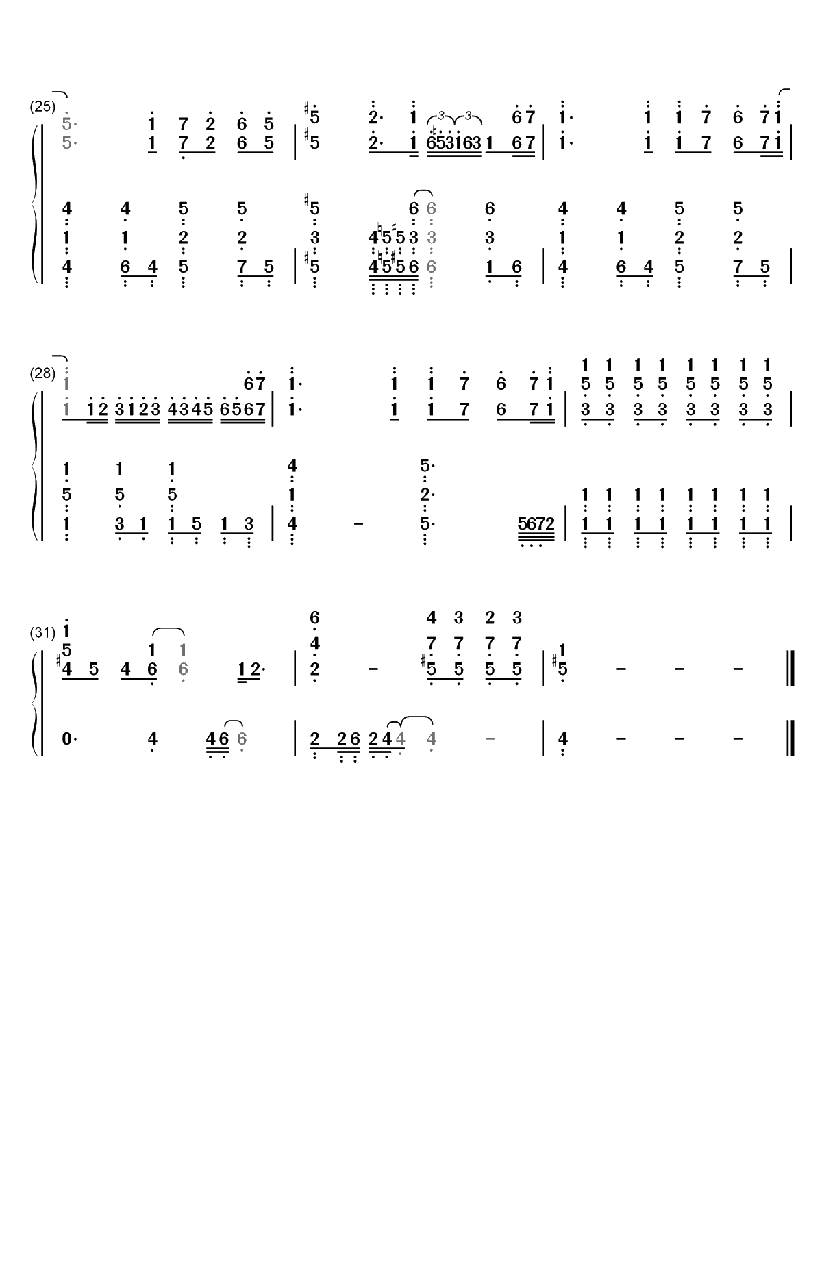 地図が無くても戻るから-一拳超人第二季ED双手简谱预览3