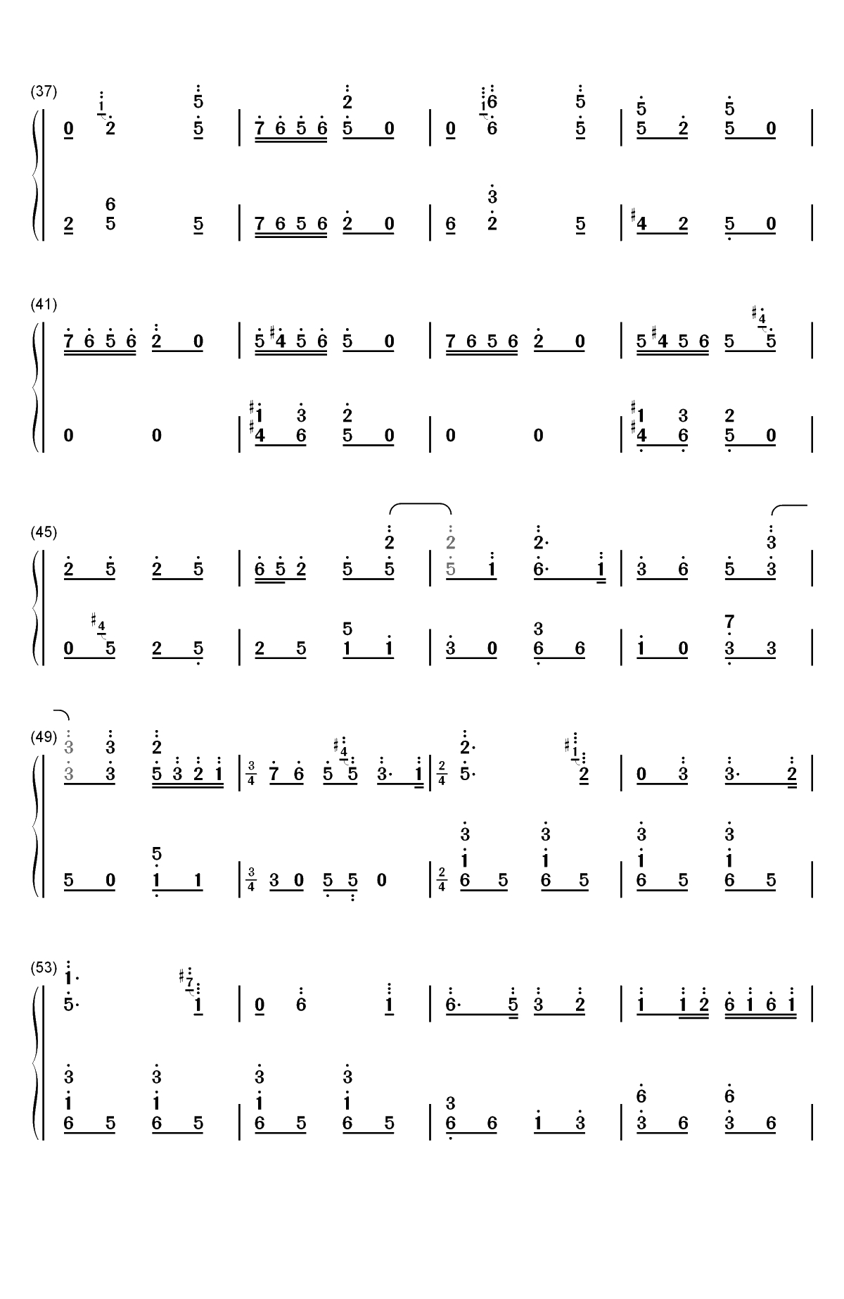 百鸟朝凤双手简谱预览3