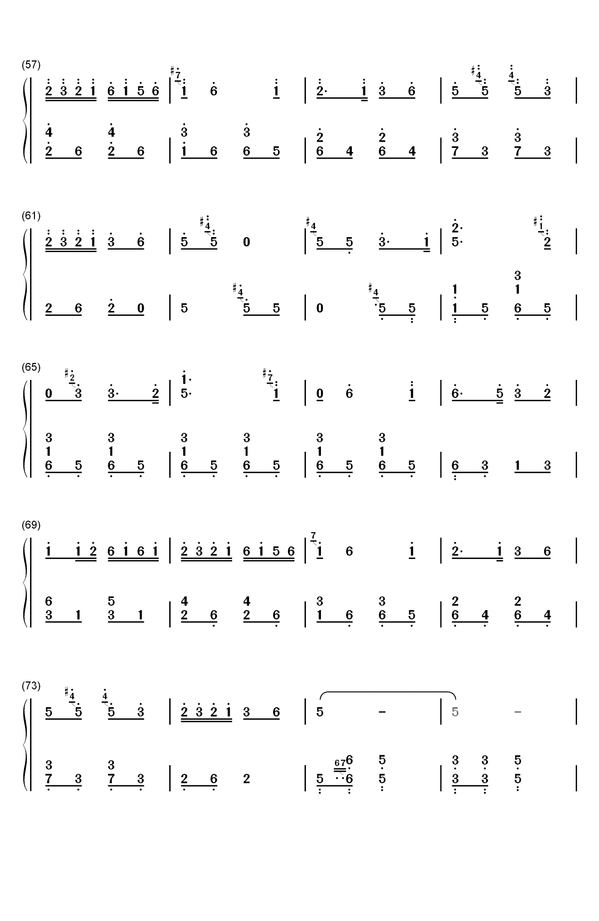 百鸟朝凤双手简谱预览4