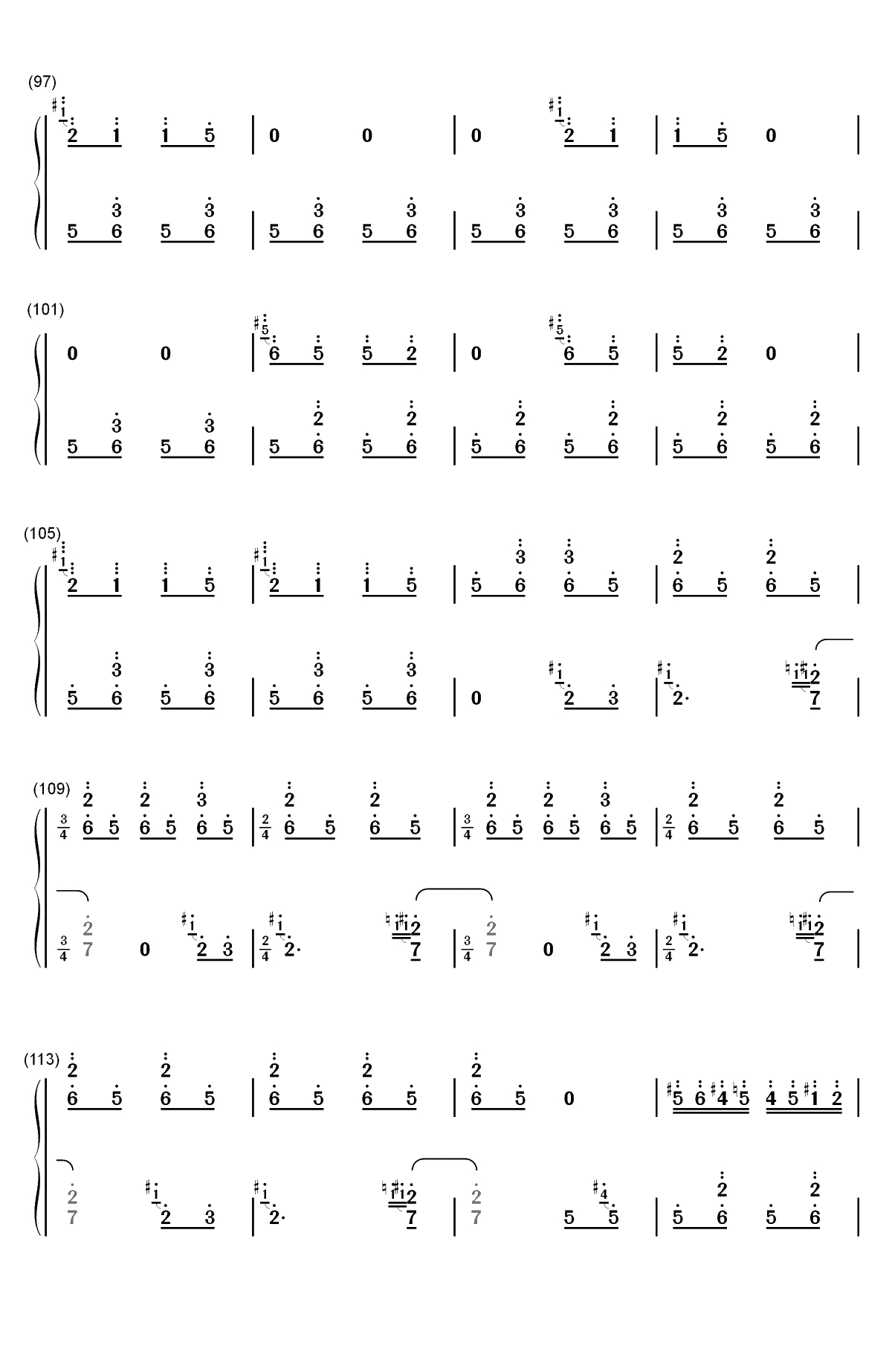 百鸟朝凤双手简谱预览6
