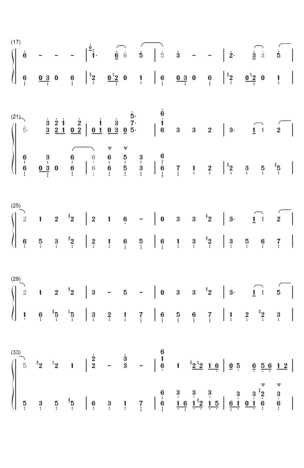 ソラノネ-荒野的寿飞行队OP双手简谱预览2