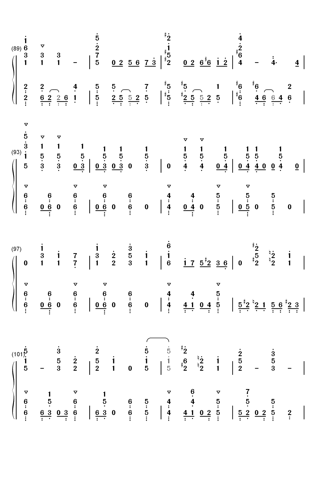ソラノネ-荒野的寿飞行队OP双手简谱预览6