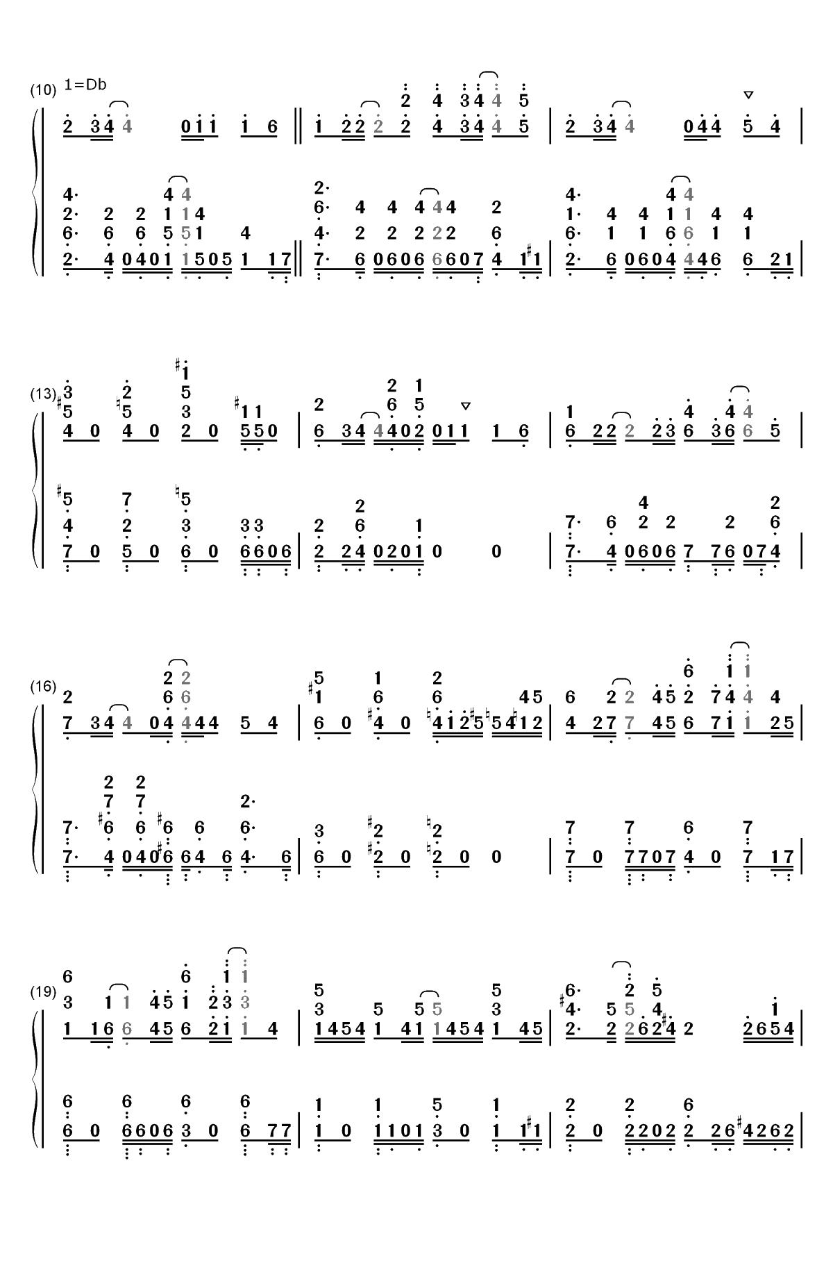 Sign-五等分的新娘ED双手简谱预览2