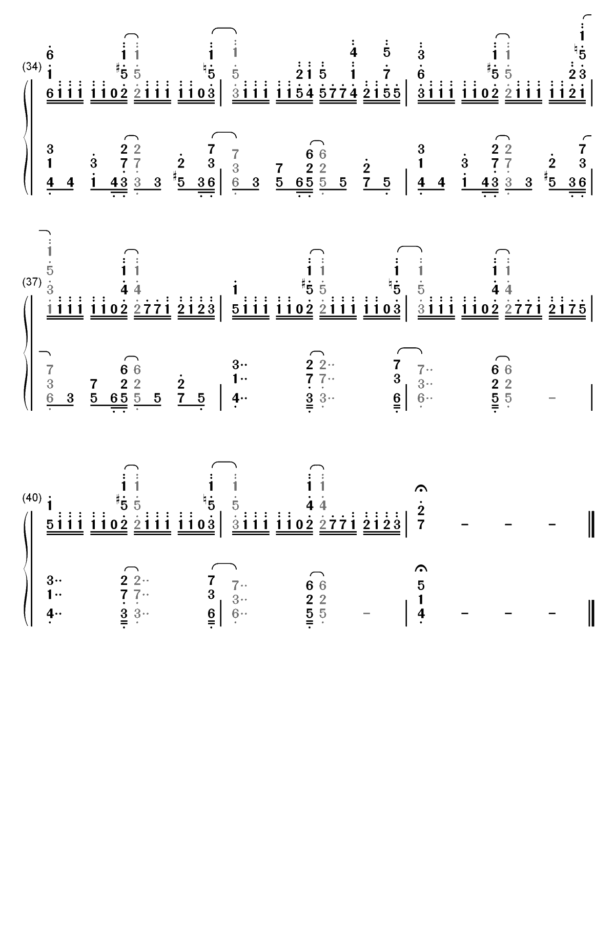 Sign-五等分的新娘ED双手简谱预览4
