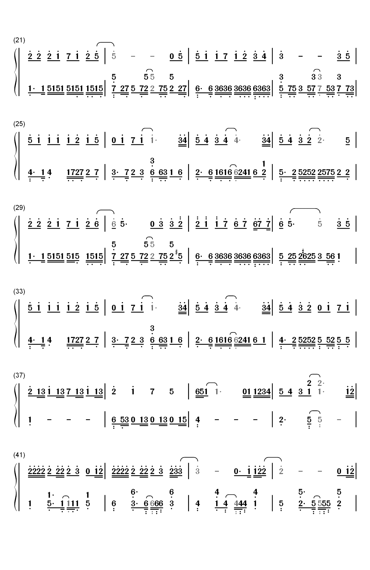 怎么了-周兴哲双手简谱预览2