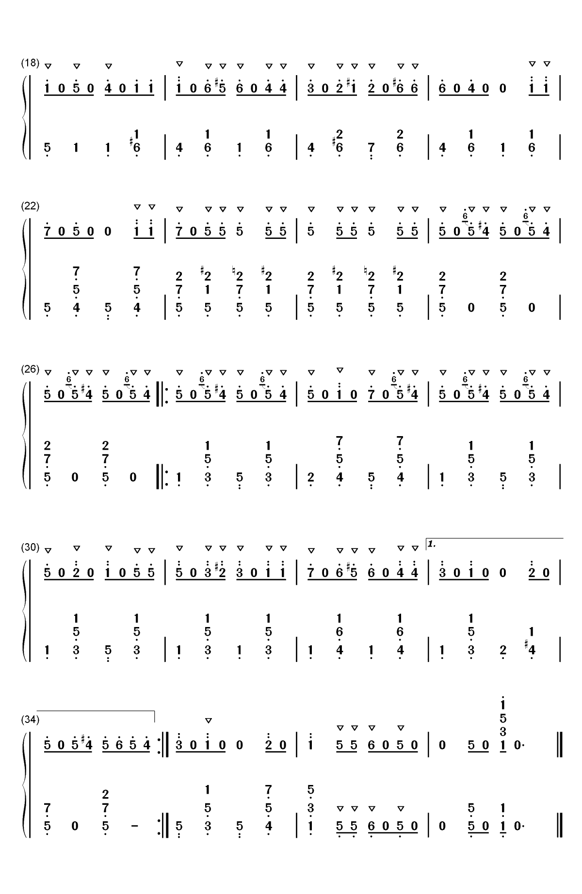 生日快乐歌-拉德斯基进行曲风格双手简谱预览2