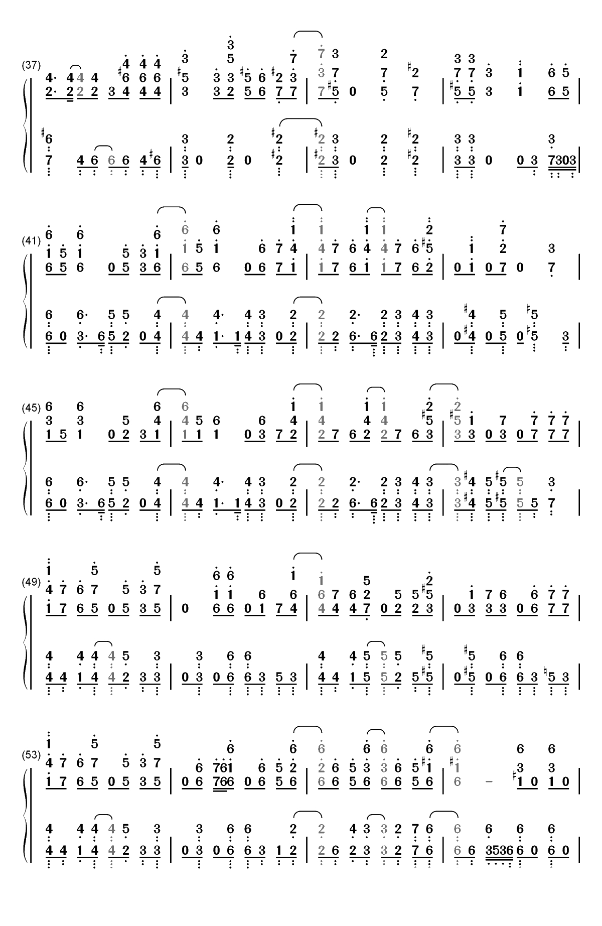 ラブドラマティックfeat伊原六花-辉夜大小姐想让我告白天才们的恋爱头脑战OP双手简谱预览3