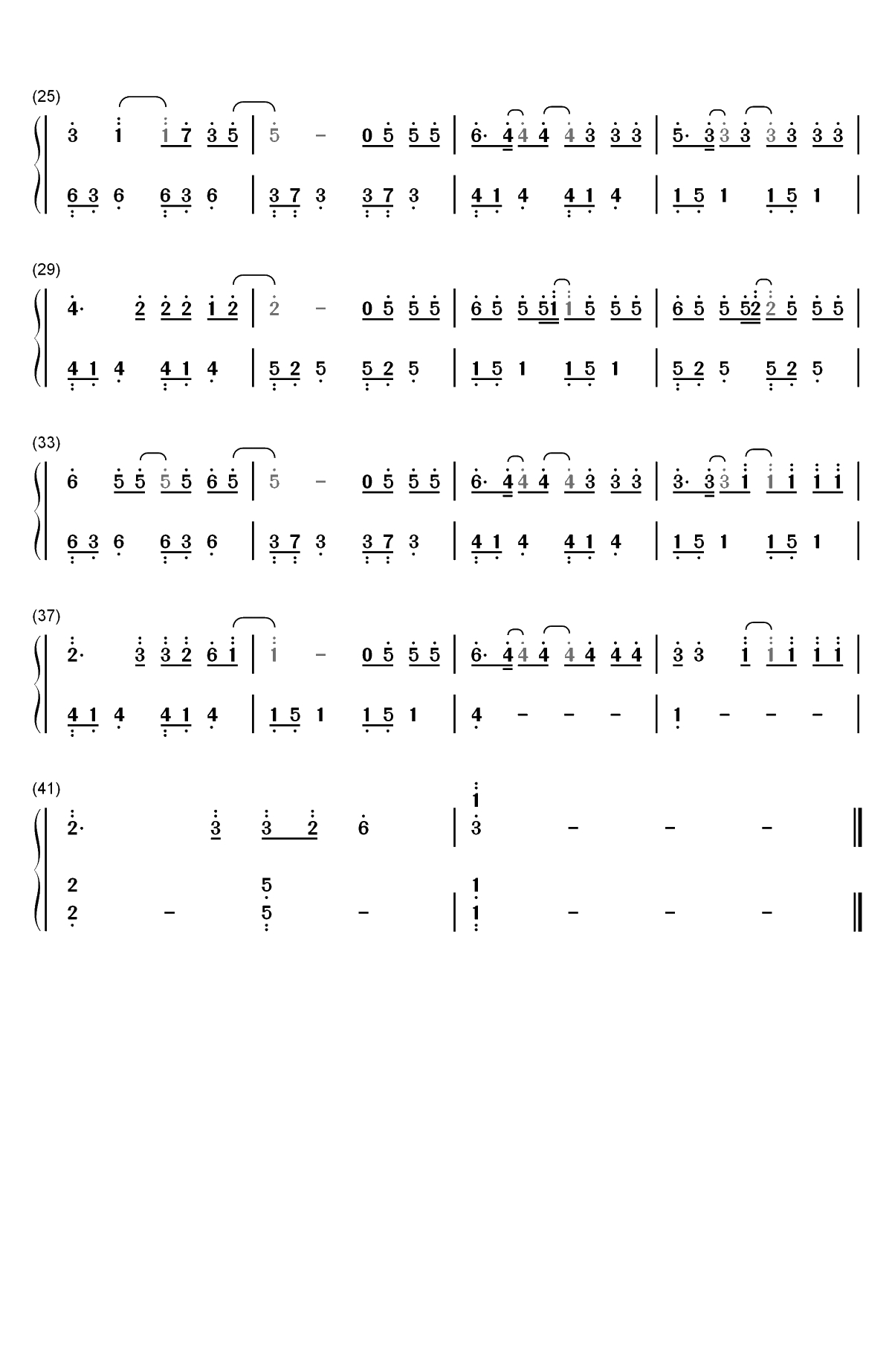 有可能的夜晚-让蜡烛代替所有灯让音乐代替话语声-抖音热歌双手简谱预览2