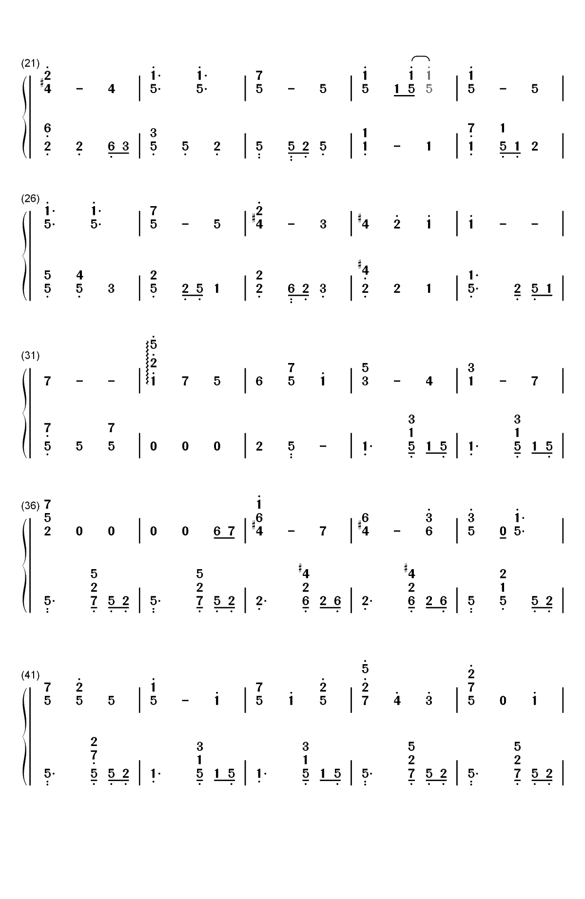 Lucky Ending-水果篮子ED双手简谱预览2