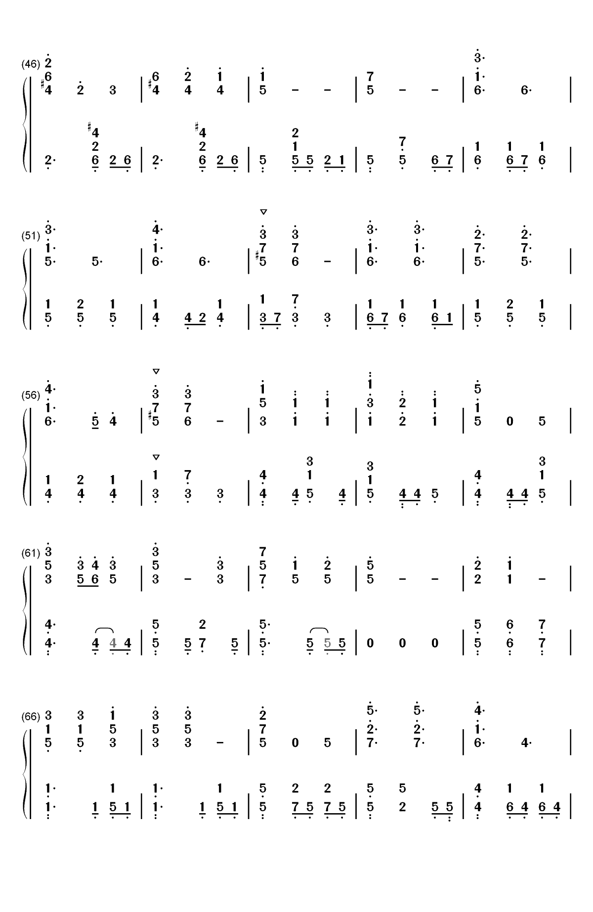 Lucky Ending-水果篮子ED双手简谱预览3