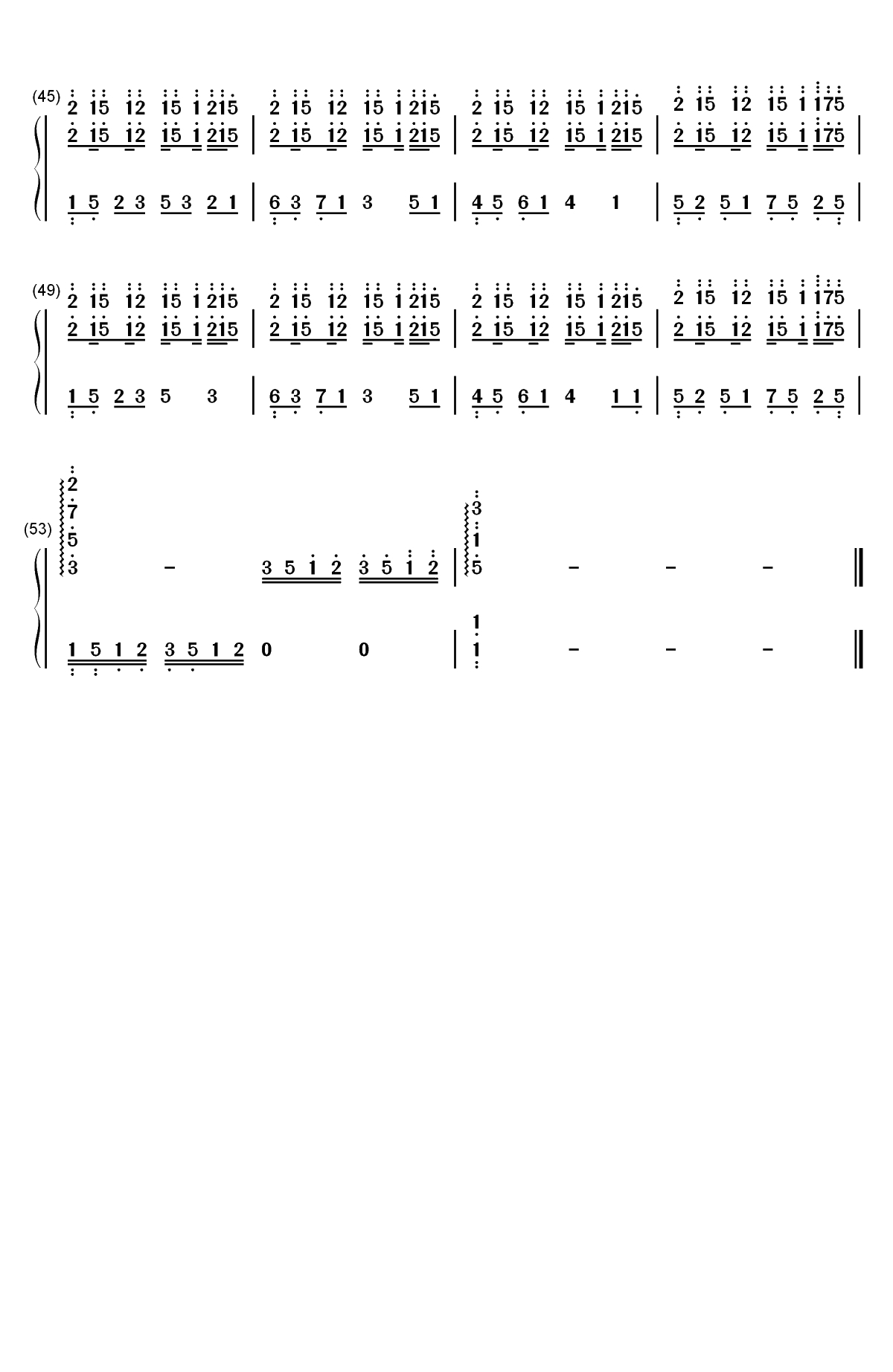 想你-完美独奏版双手简谱预览3