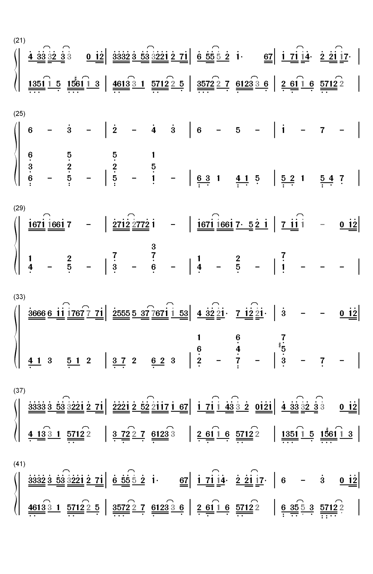 来不及说再见-你已转身走远双手简谱预览2