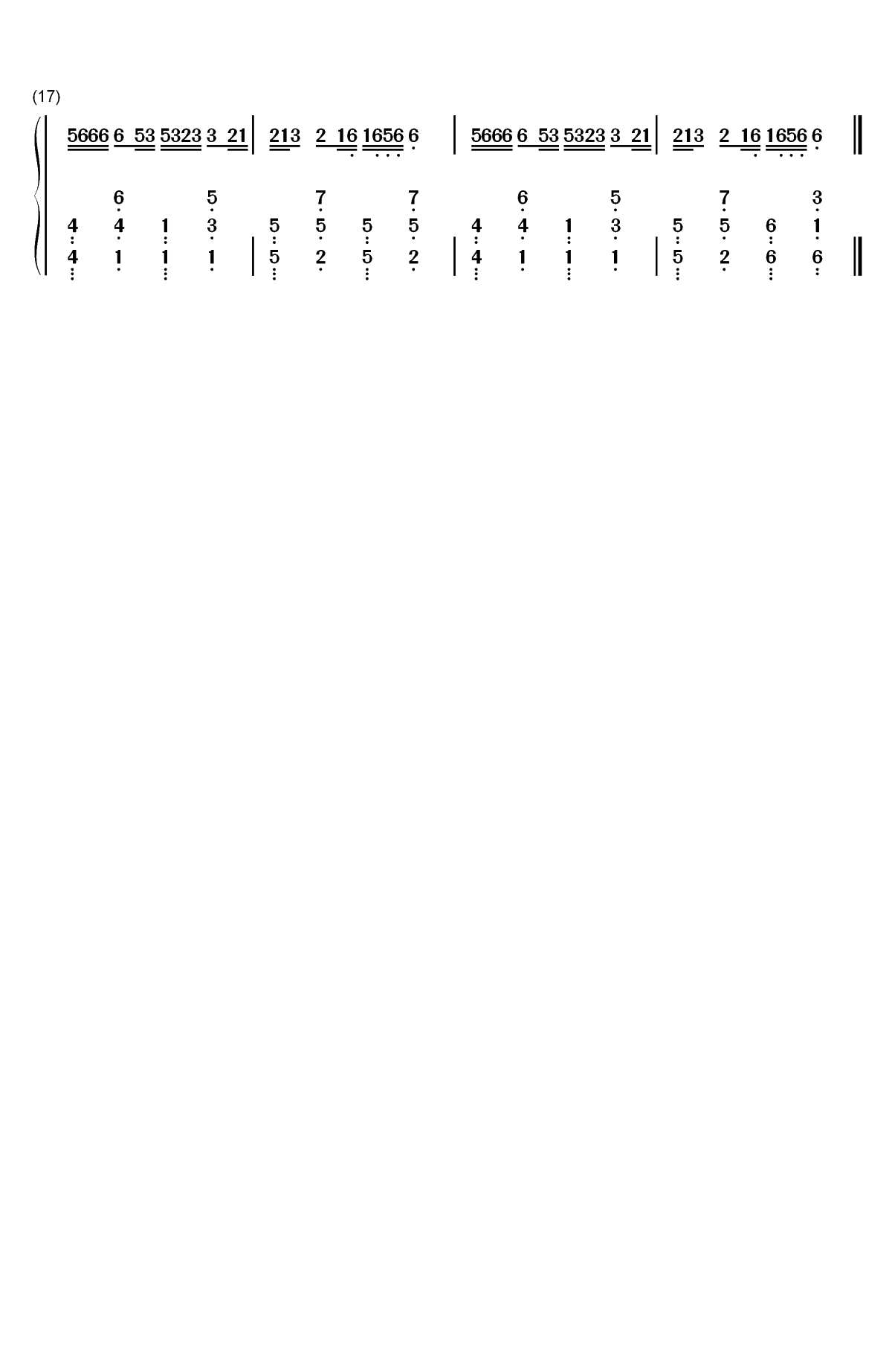 心如止水-talking to the moon放不下的理由-抖音热歌双手简谱预览2