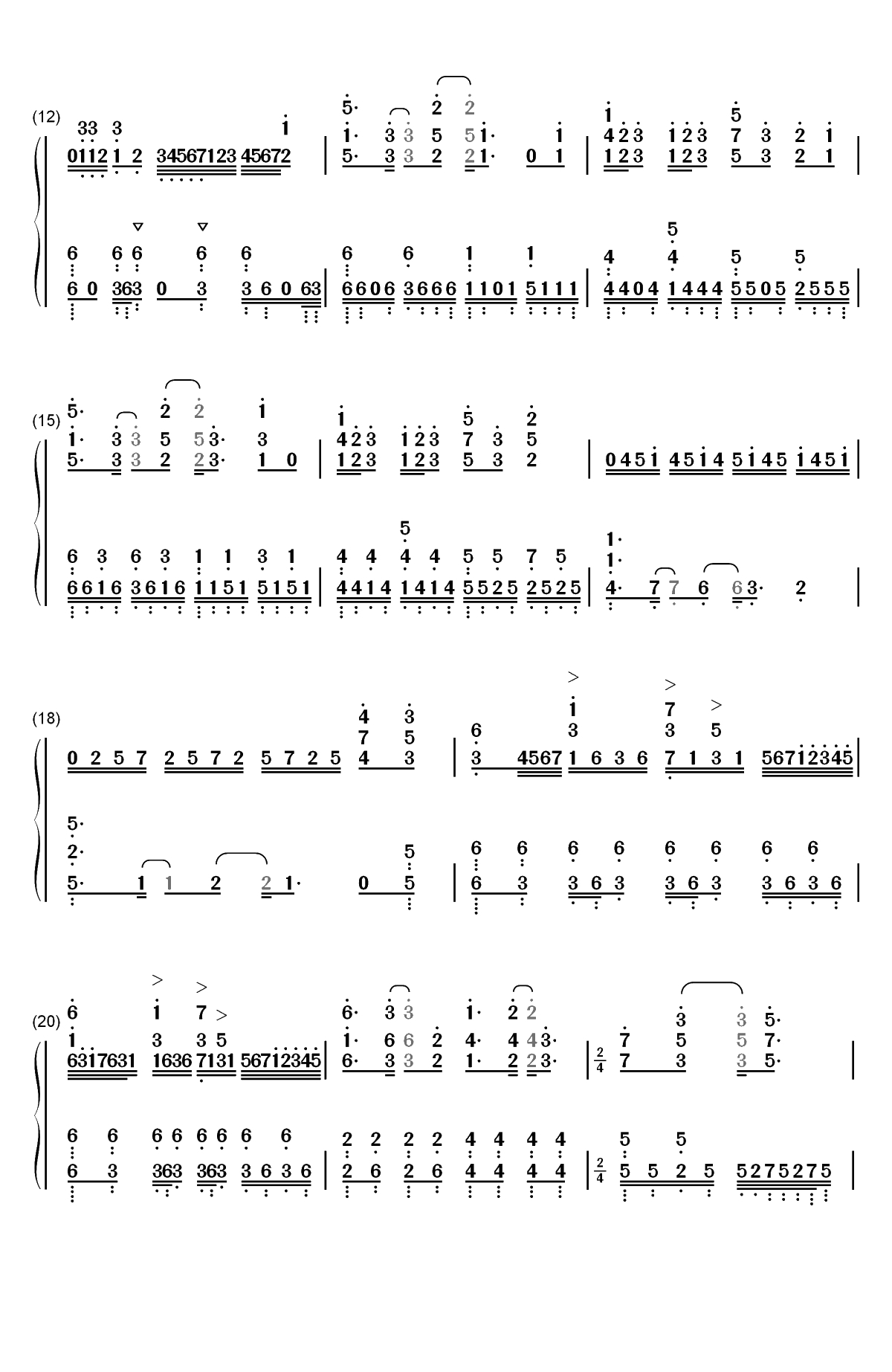 KNOCK on the CORE-Fairy gone OP双手简谱预览2