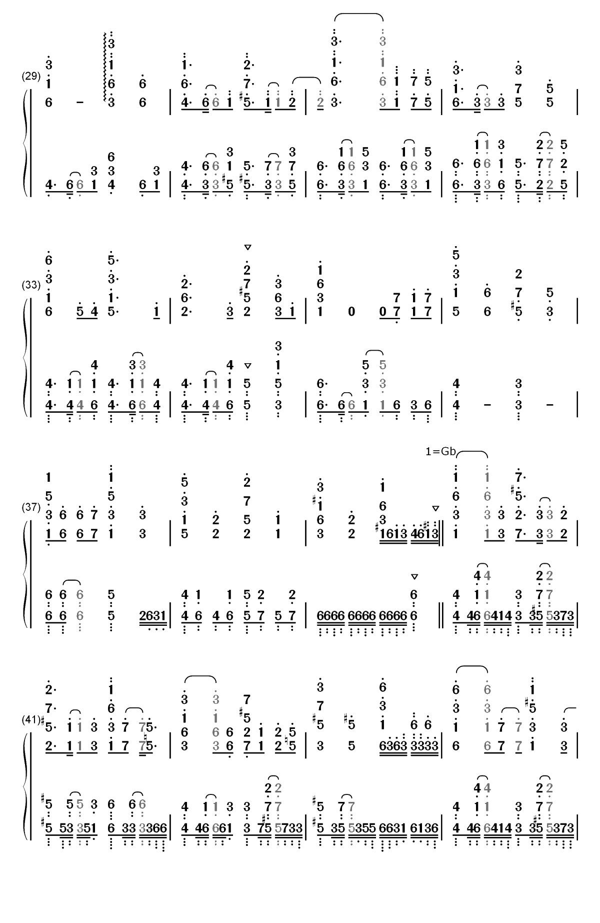 絶体絶命-约定的梦幻岛ED双手简谱预览3