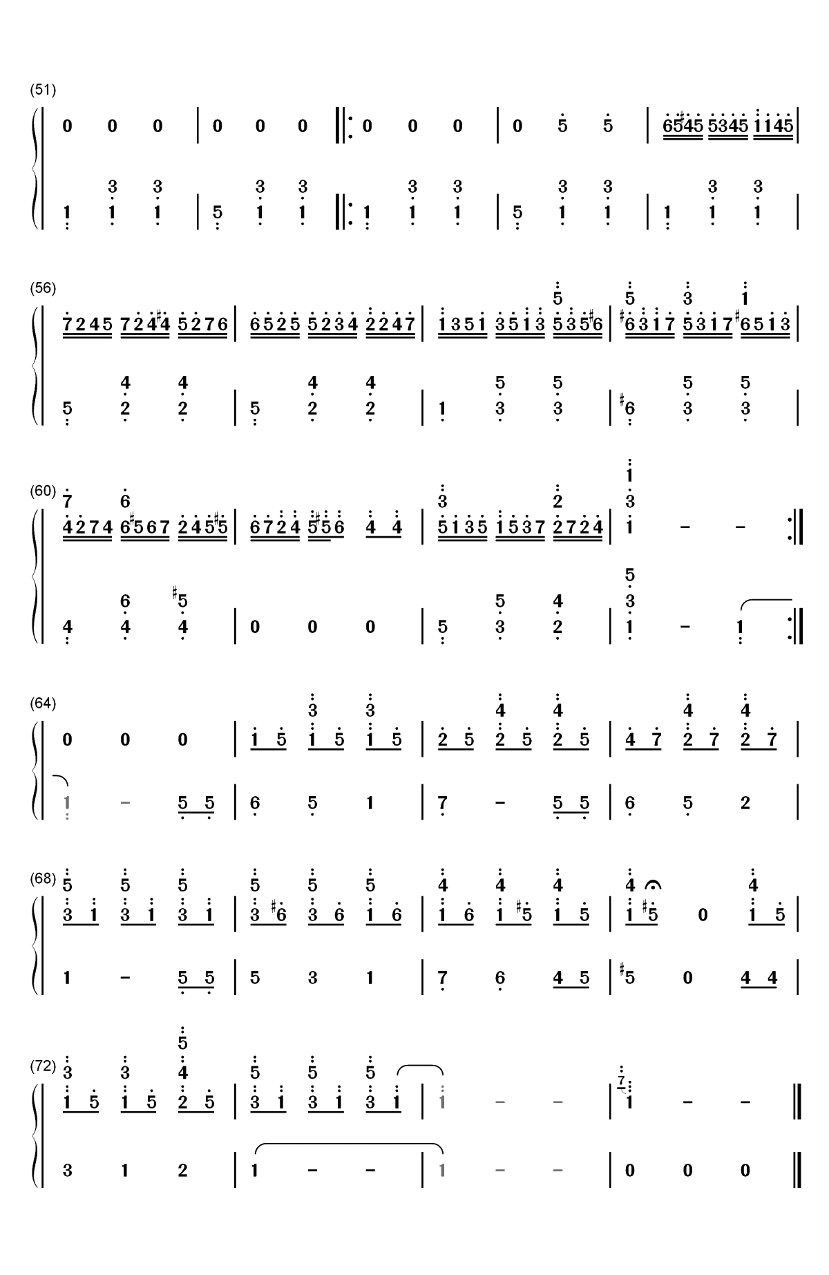 生日快乐-D大调变奏双手简谱预览3