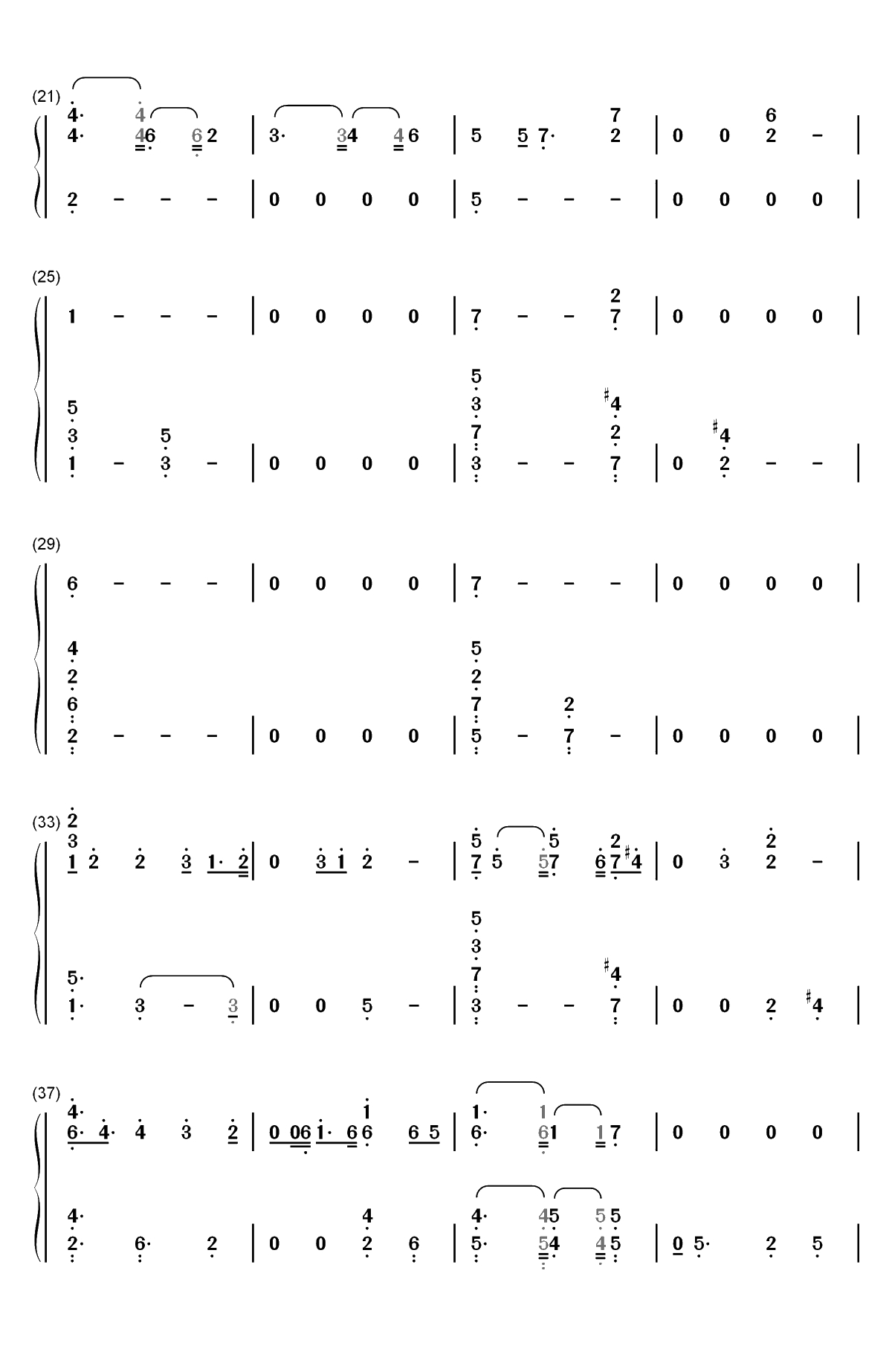 Undecided-Chris Brown双手简谱预览2
