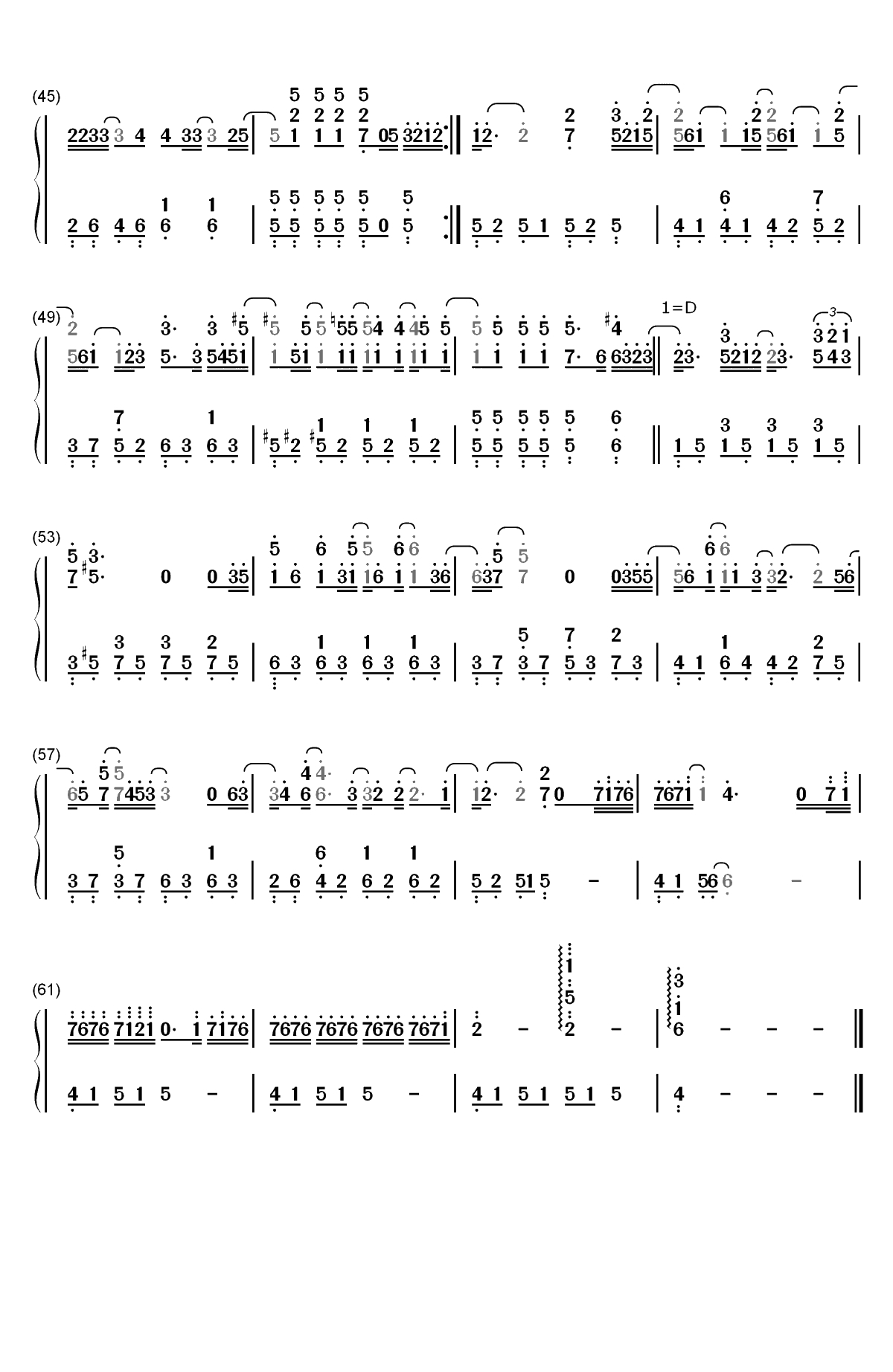 黑夜问白天-林俊杰双手简谱预览3