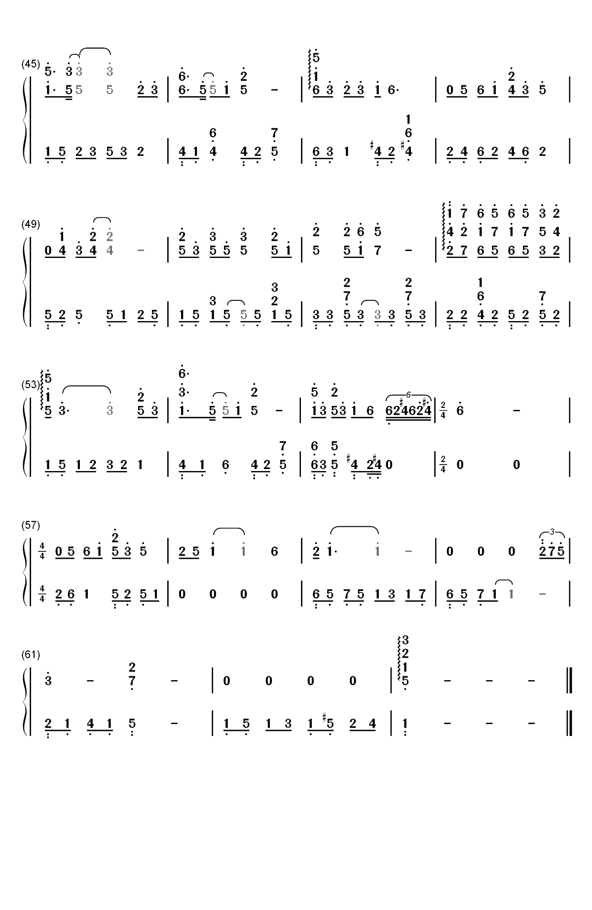 雪落下的声音-好听版-谱写了富察容音悲惨的一生双手简谱预览3