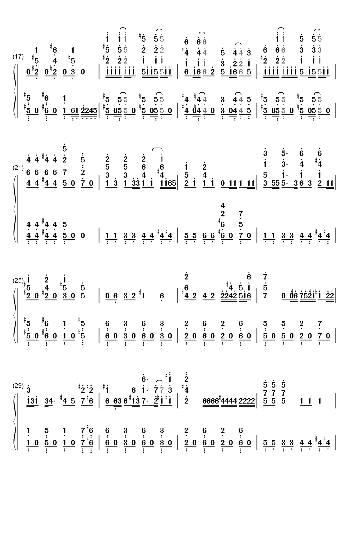 異世界かるてっと-异世界四重奏OP双手简谱预览2