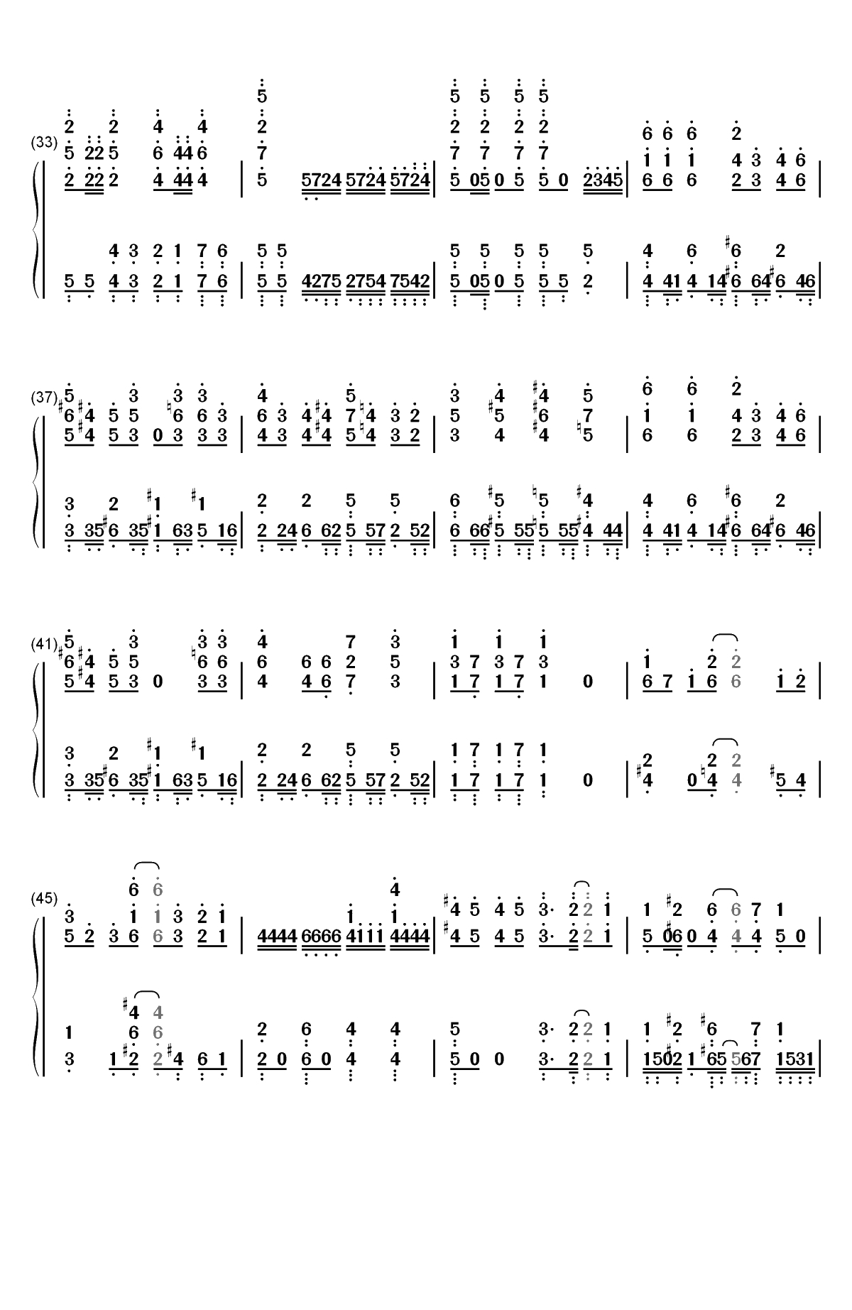 異世界かるてっと-异世界四重奏OP双手简谱预览3