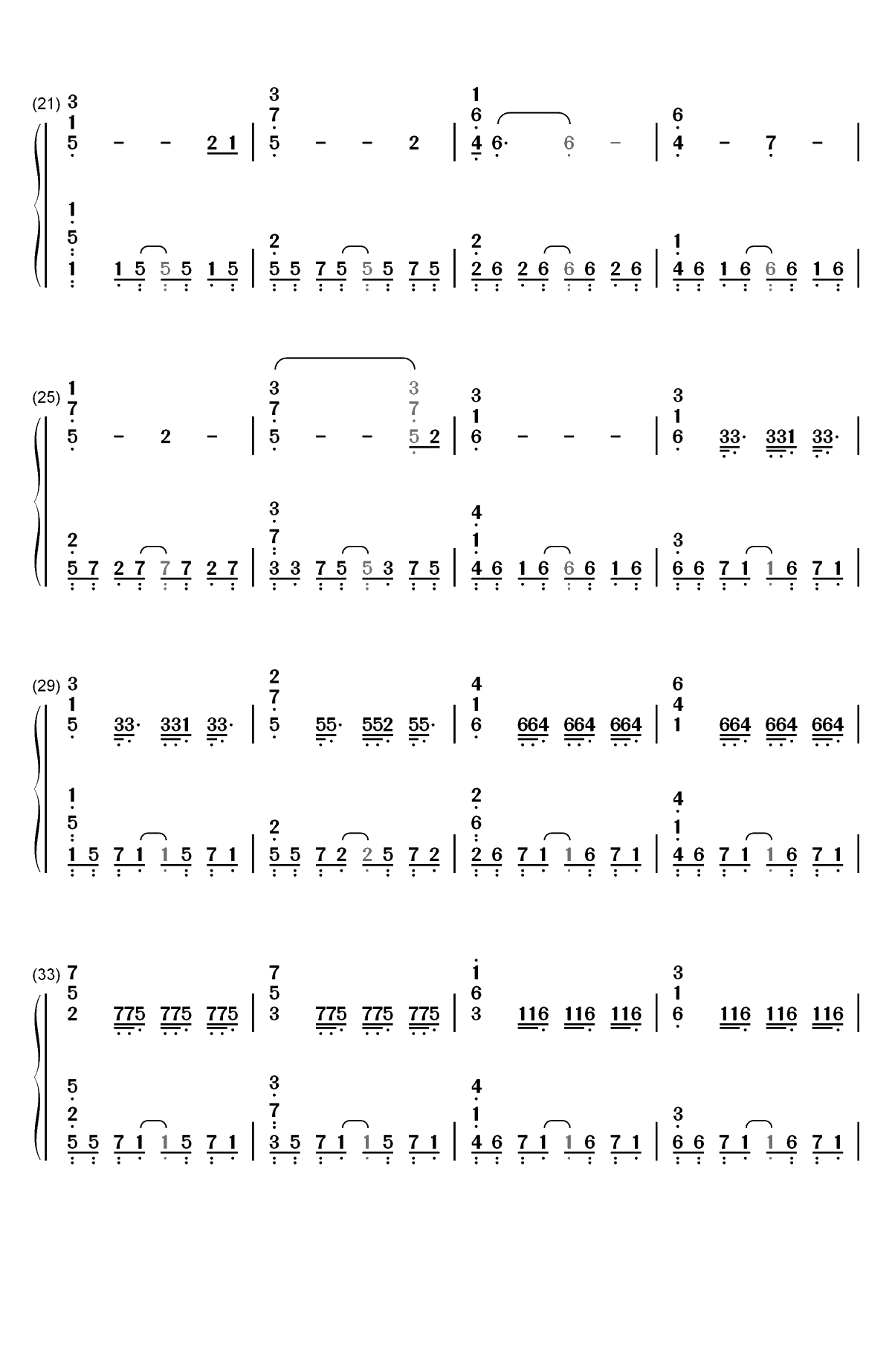 Days Gone主题曲-人生尽头双手简谱预览2