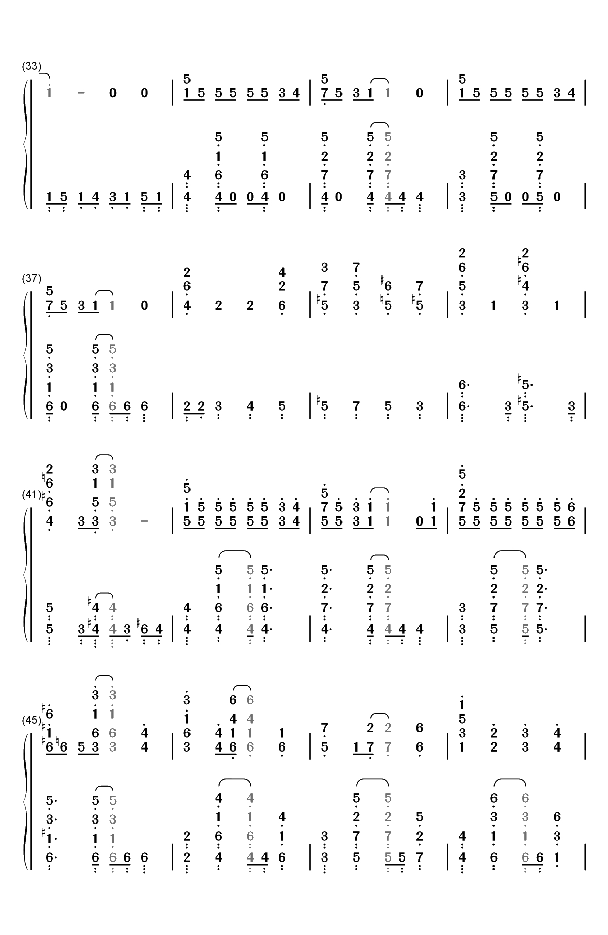 今宵mofumofu-贤惠幼妻仙狐小姐OP双手简谱预览3