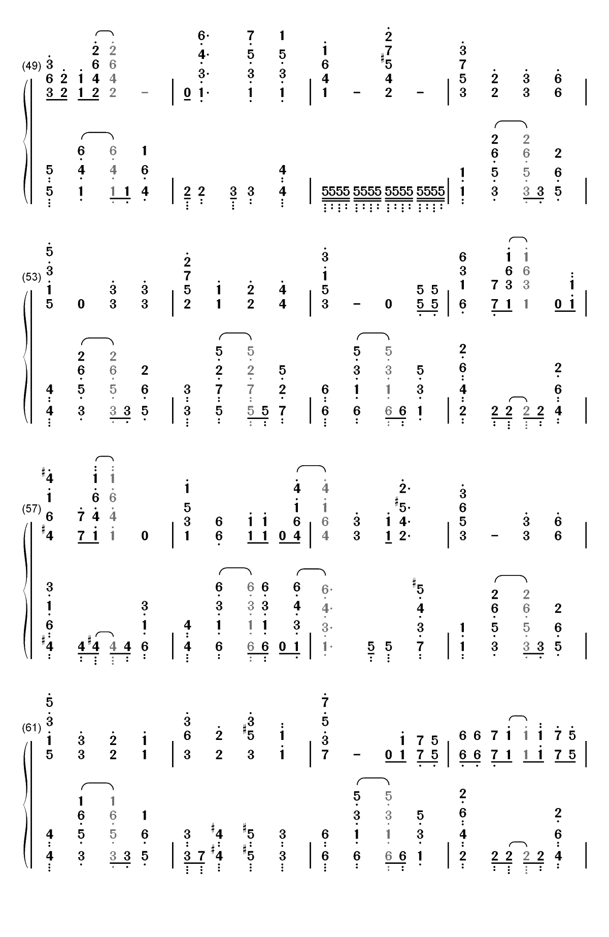 今宵mofumofu-贤惠幼妻仙狐小姐OP双手简谱预览4