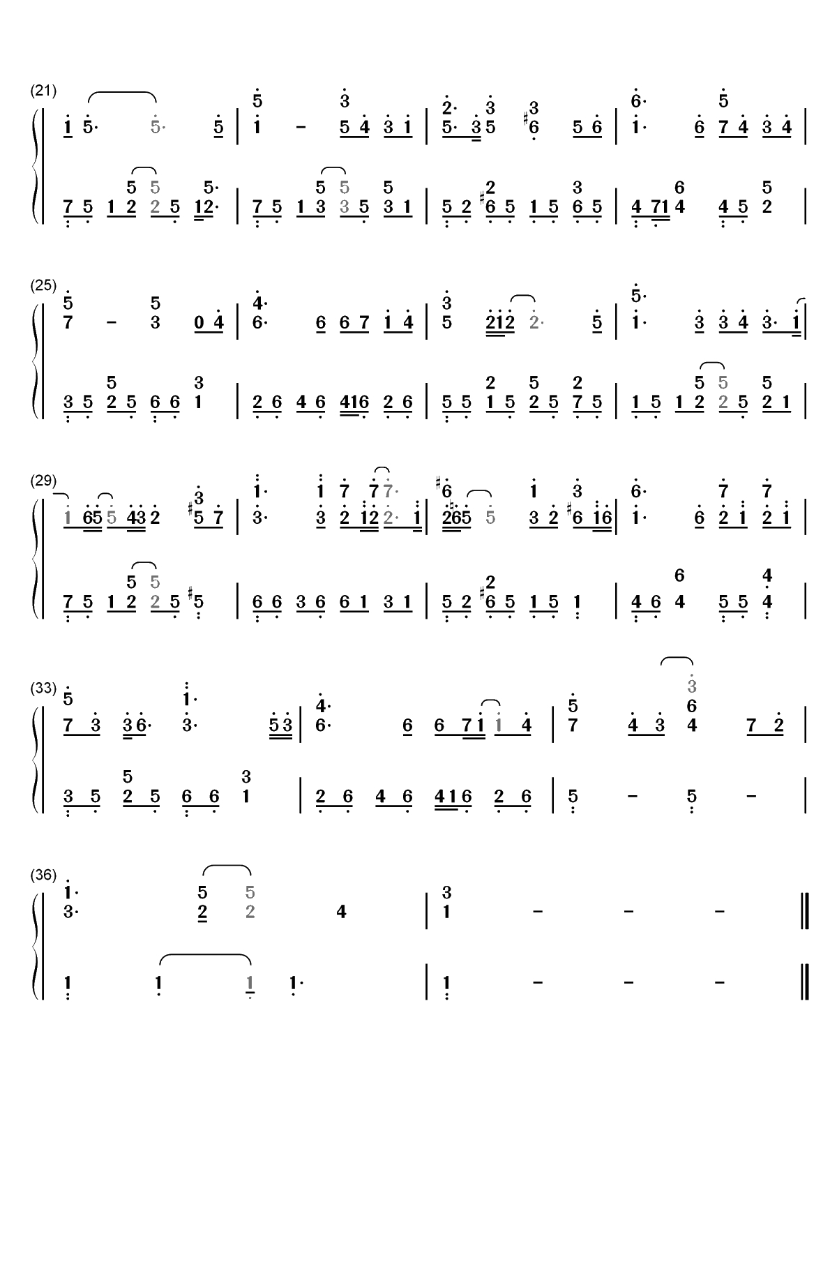 小瓶子-假如王子睡着了印象曲双手简谱预览2