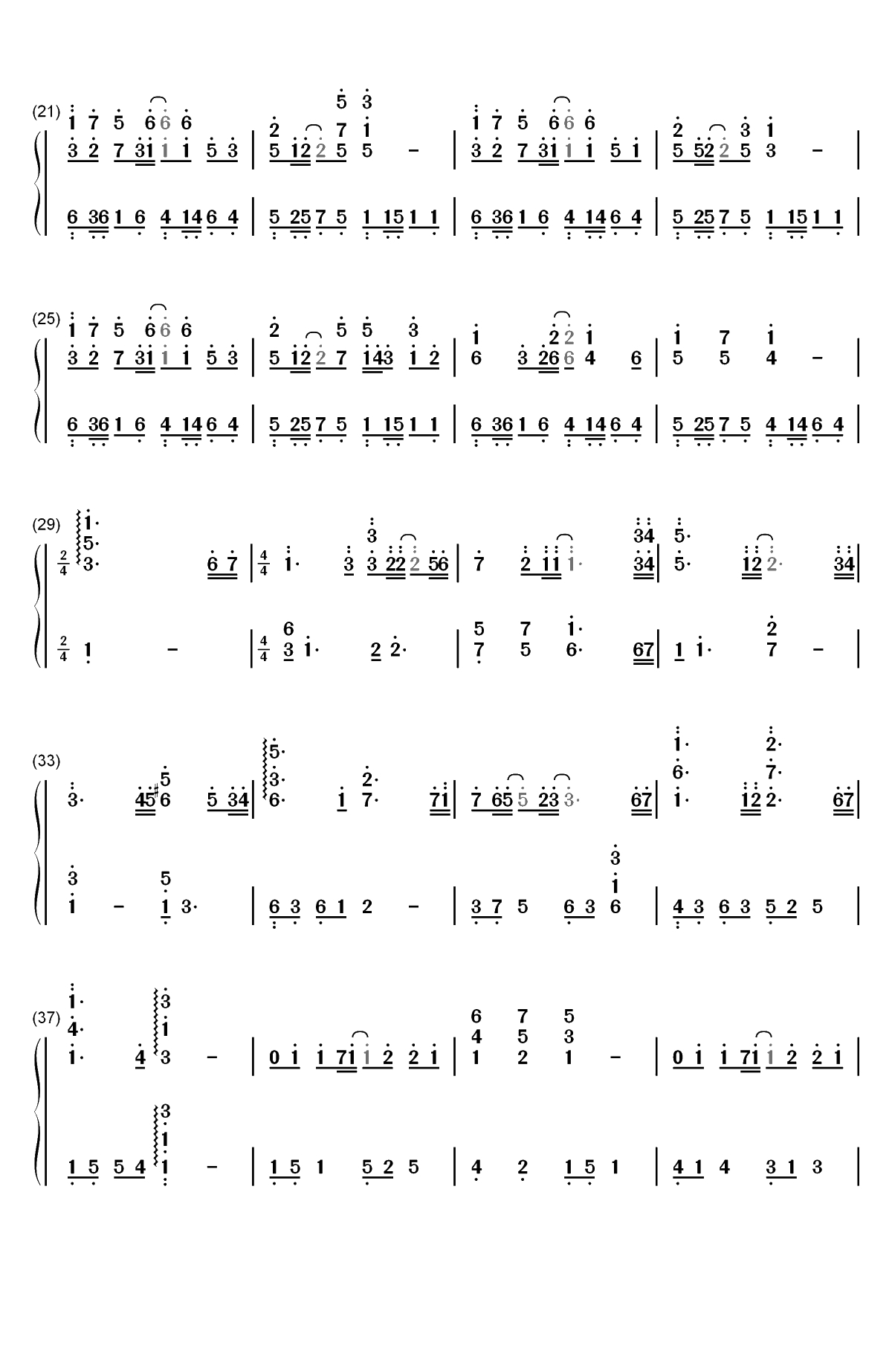 孤单边缘-王大毛双手简谱预览2