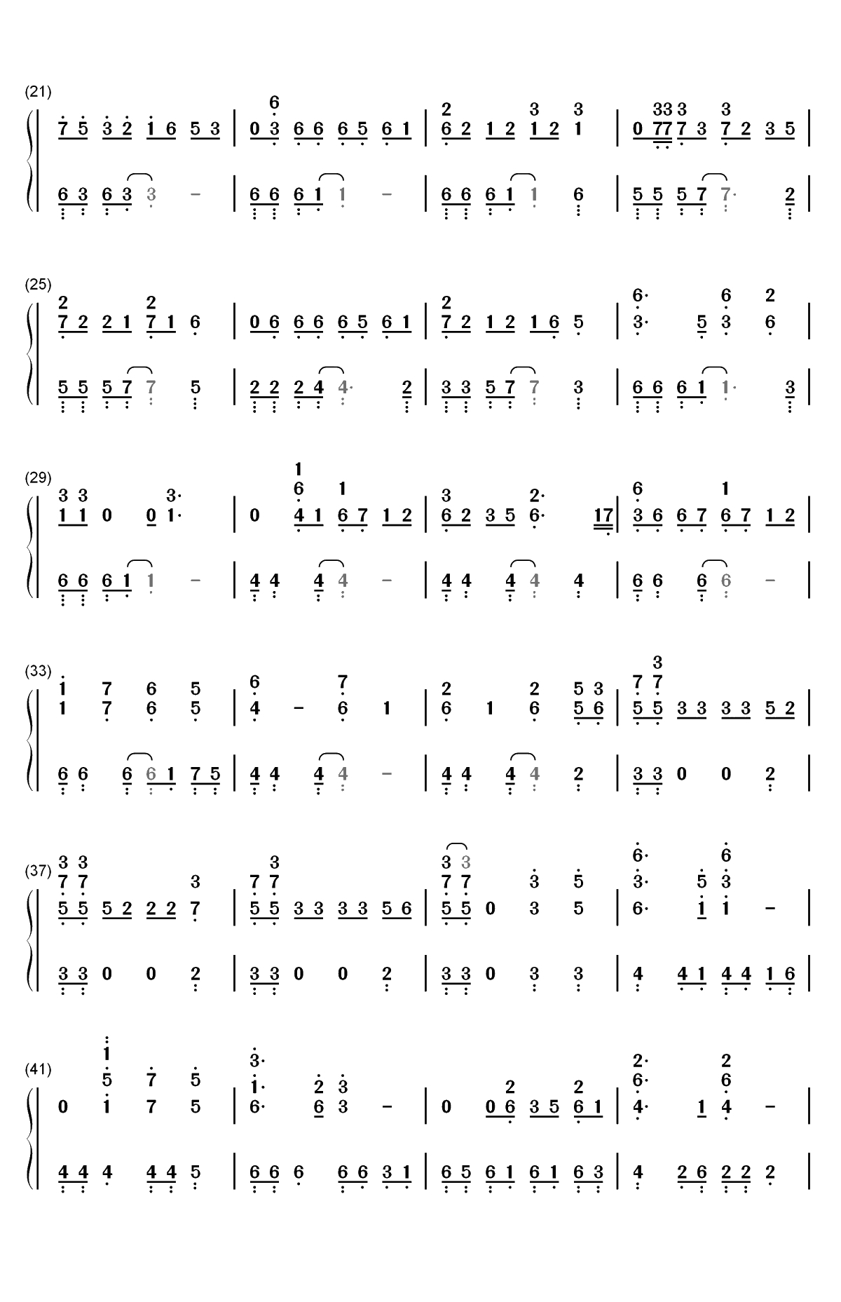 加賀岬-舰队Collection角色曲双手简谱预览2